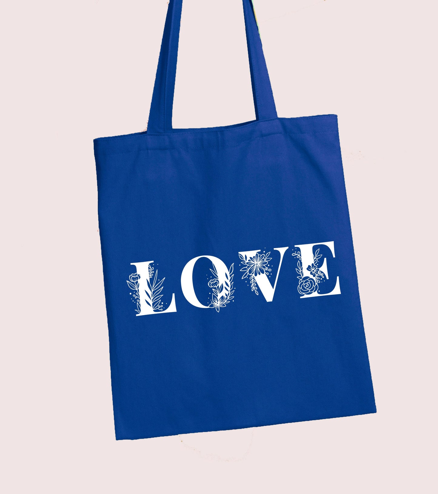 Love Shoulder Bag / Flower illustration / choose colour bag / 100% cotton / one size / gift / market bag / tote / engagment / fiancee / love