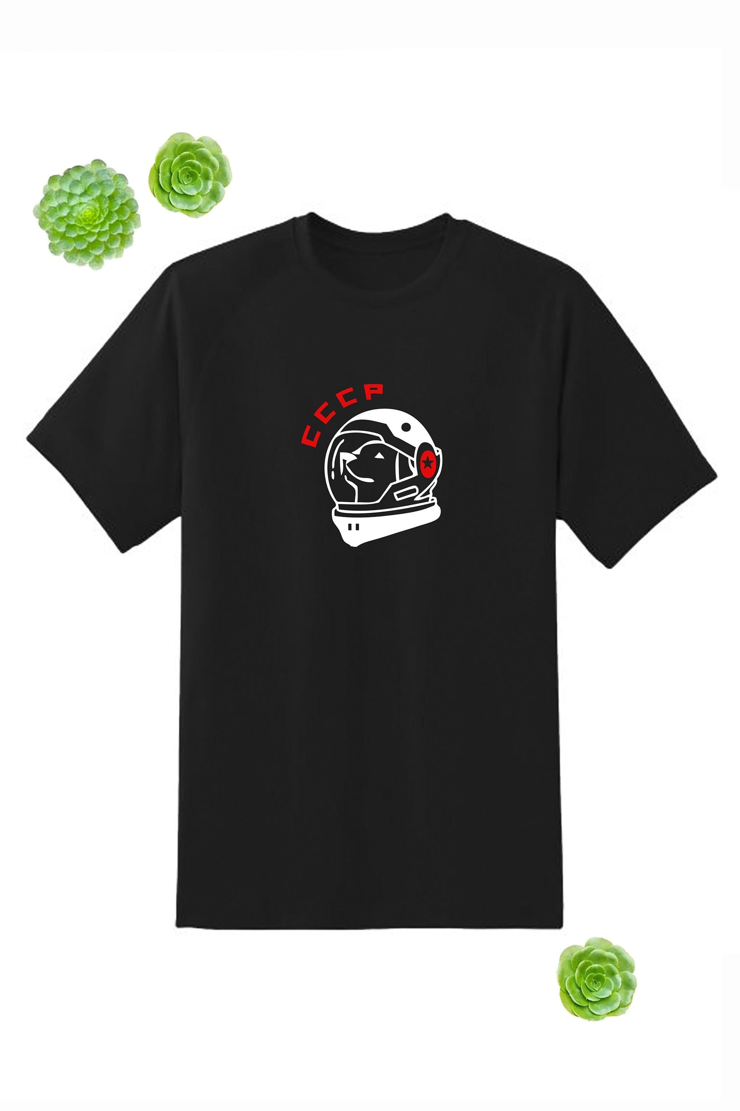 CCCP Space dog Unisex print cotton T-shirt with size variations / space / 100 % cotton / adult and kid's sizes