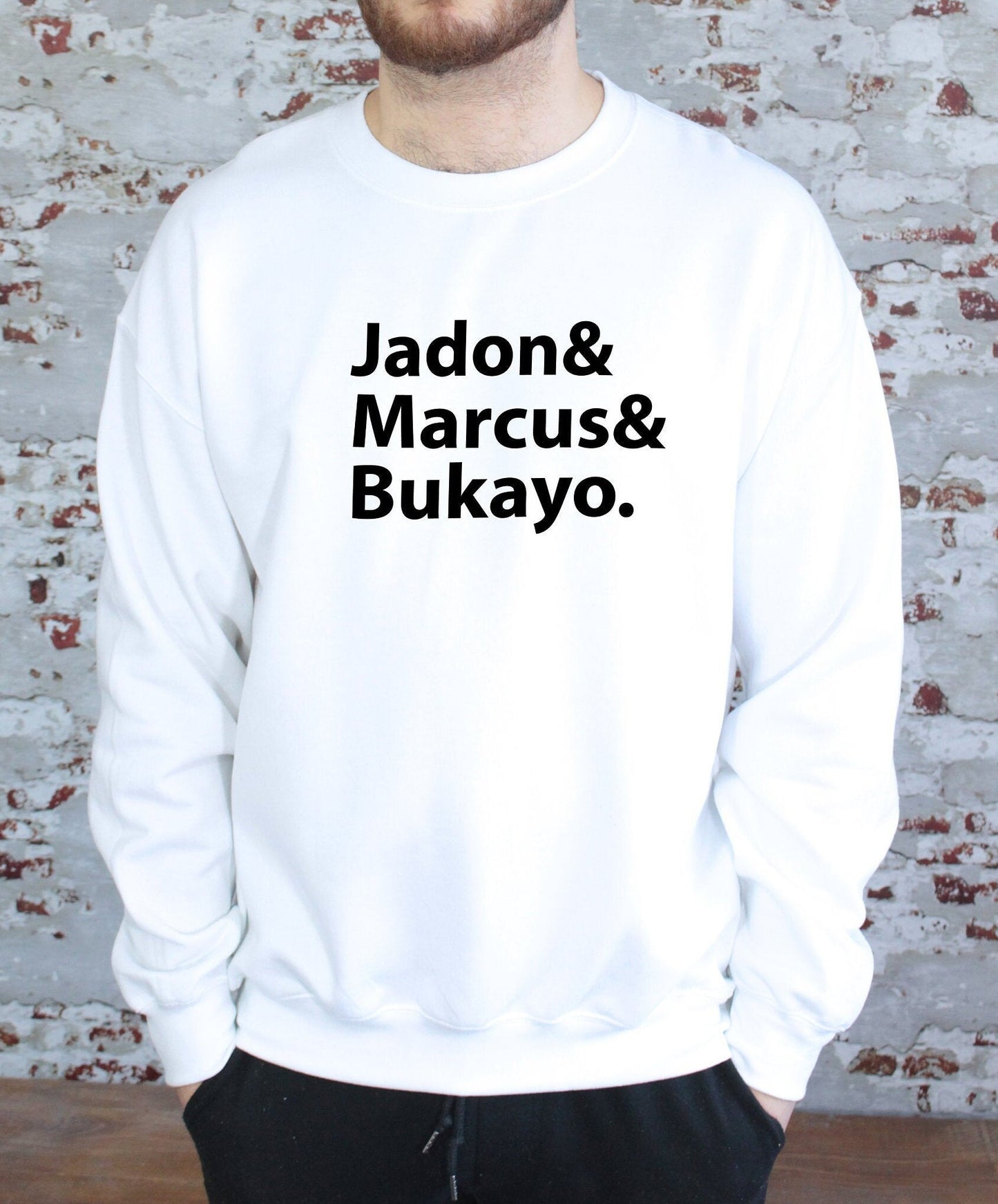 Jadon, Marcus & Bukayo print Sweatshirt with size variations, S, M, L, XL, 2xl, BLM, three lions, mens sweatshirt, womens sweatshirt