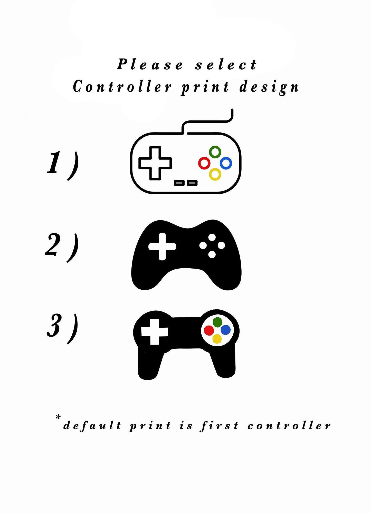 Custom name game controller print Kid's unisex T-shirt with size variations / Choose name and game controller / print to order / kids