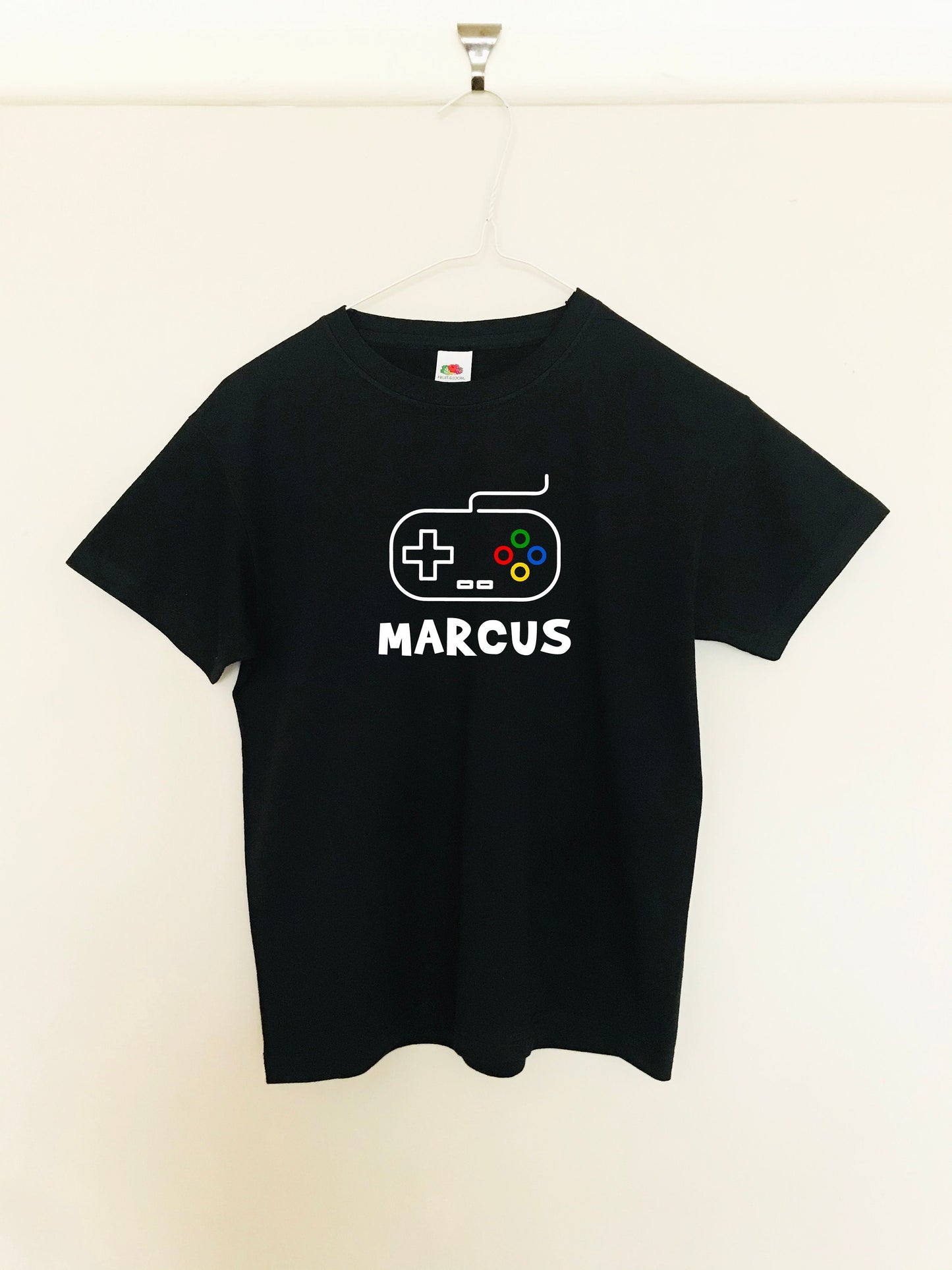 Custom name game controller print Kid's unisex T-shirt with size variations / Choose name and game controller / print to order / kids