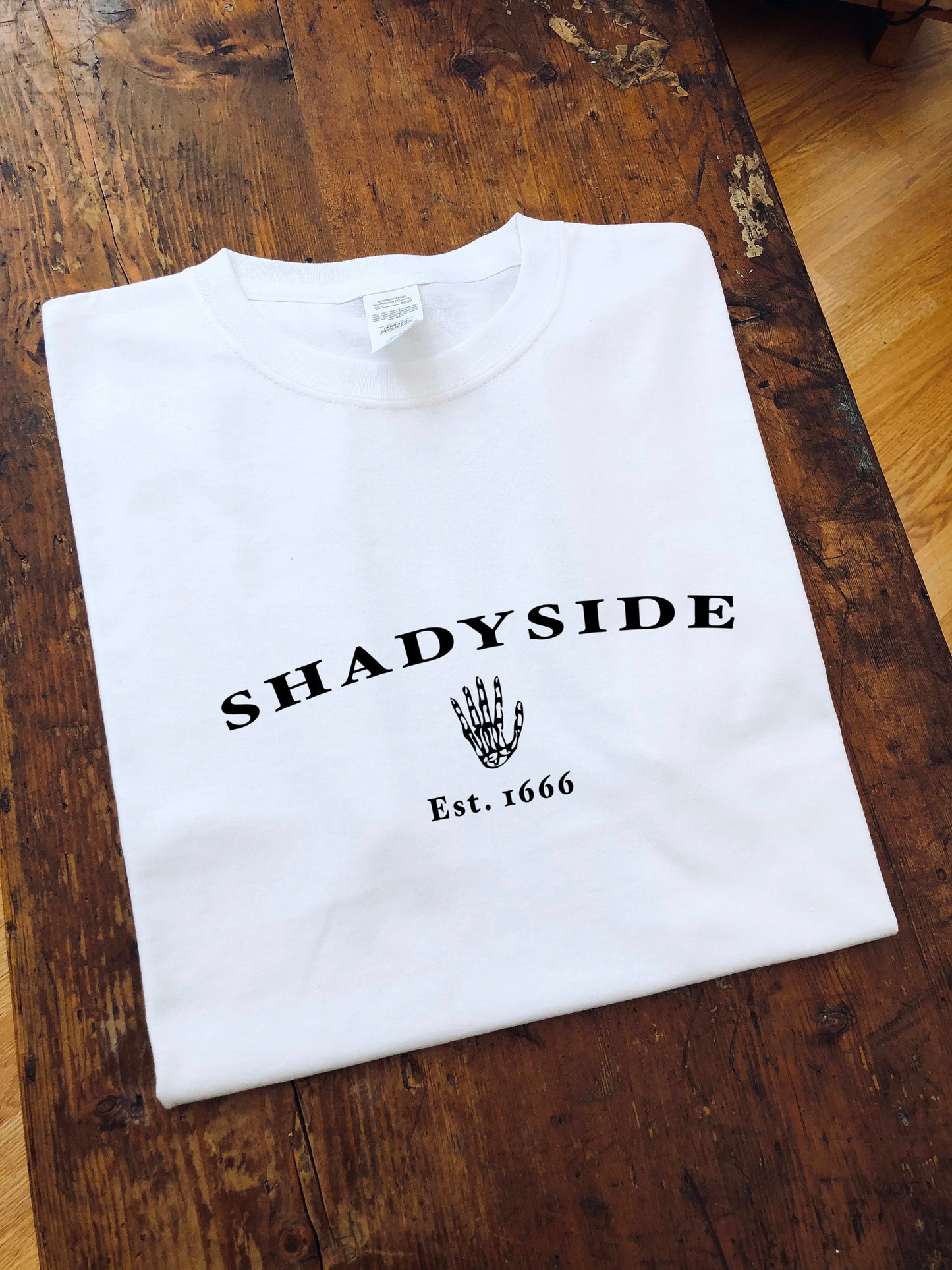 Shadyside Est. 1666 print T-shirt, S, M, L, XL, 2XL , horror, halloween, spooky shirt, fear street, horror gift - BOO!