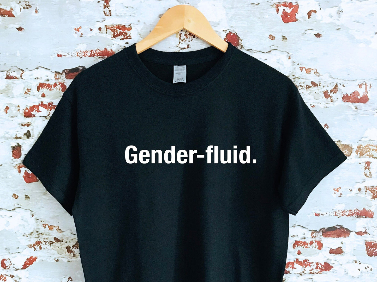 Gender-fluid slogan T-shirt with size variations, unisex, 100 % cotton, multiple colours, LGBT,