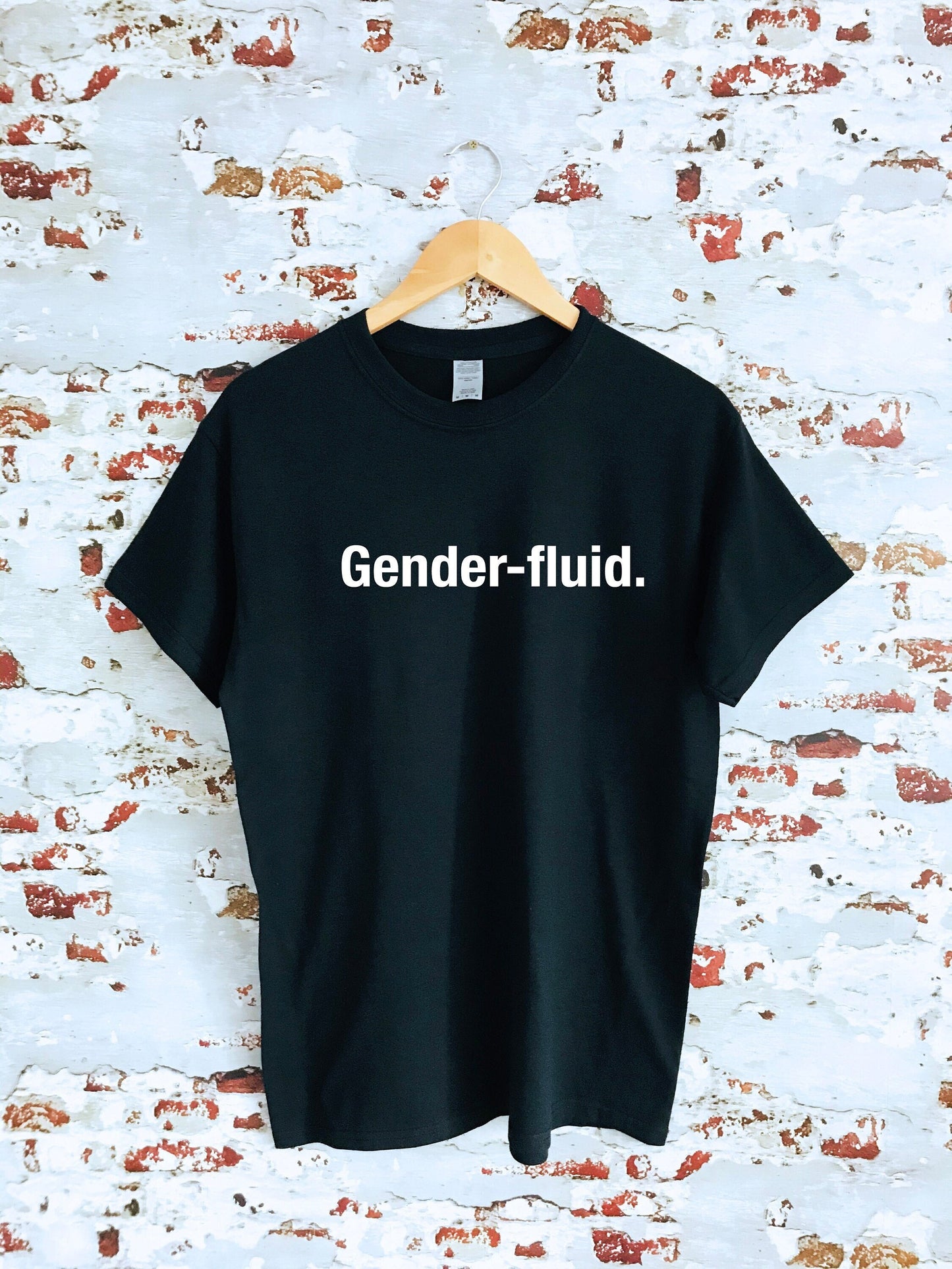 Gender-fluid slogan T-shirt with size variations, unisex, 100 % cotton, multiple colours, LGBT,