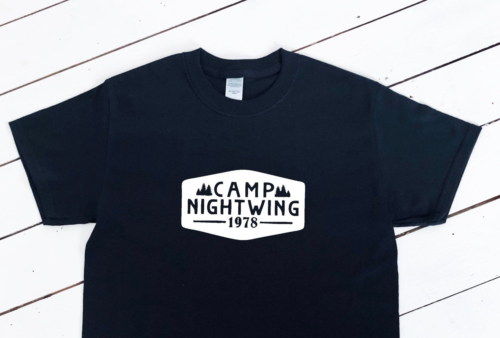 Camp Nightwing print unisex T-shirt, halloween clothing, fear street, shadyside, 1666, horror, halloween costume, adult sizes, printed item