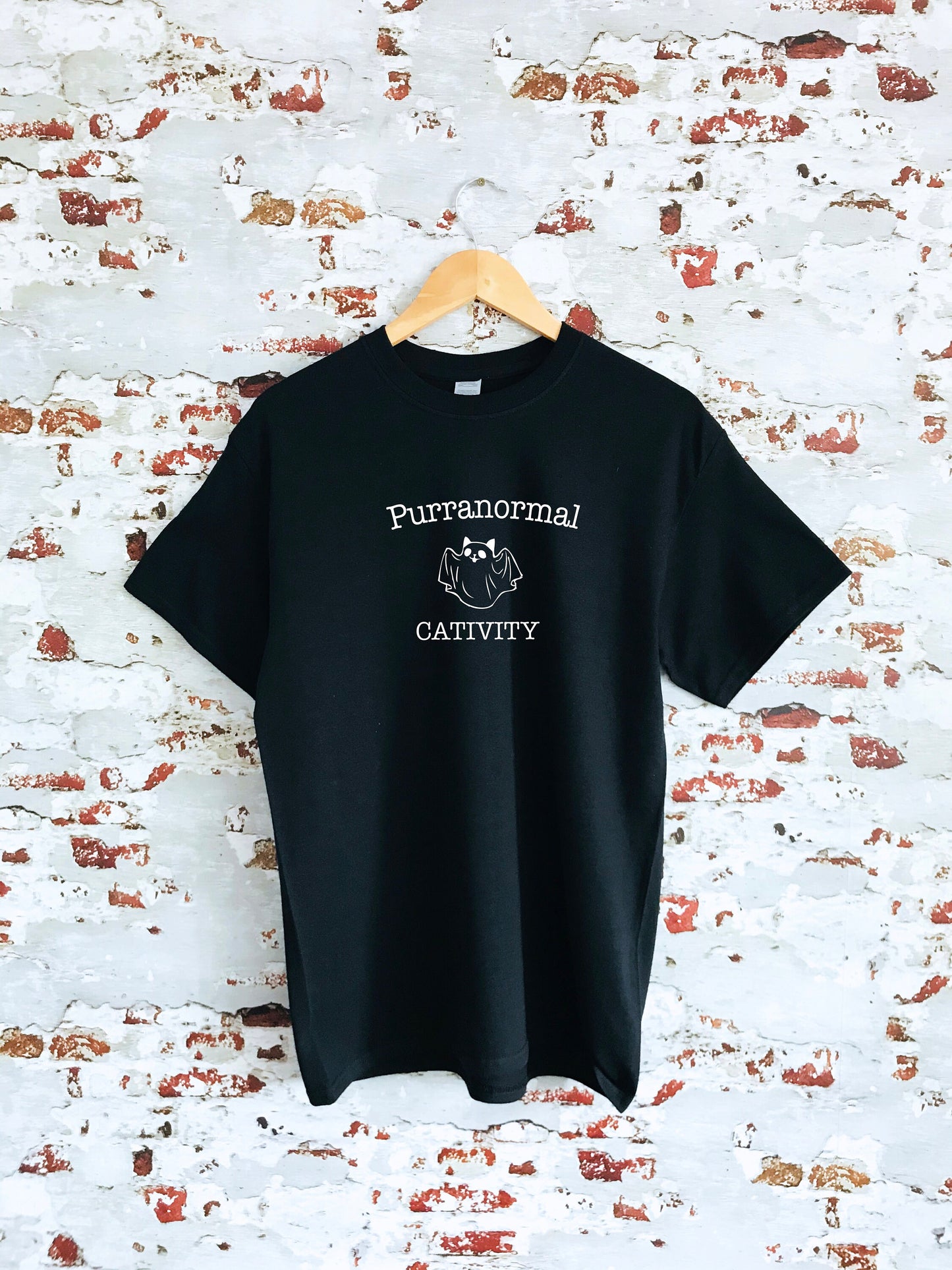 Purranormal Cativity printed T-shirt, multiple size + colours, cute halloween gift, funny t-shirt, spooky season, men and womens top