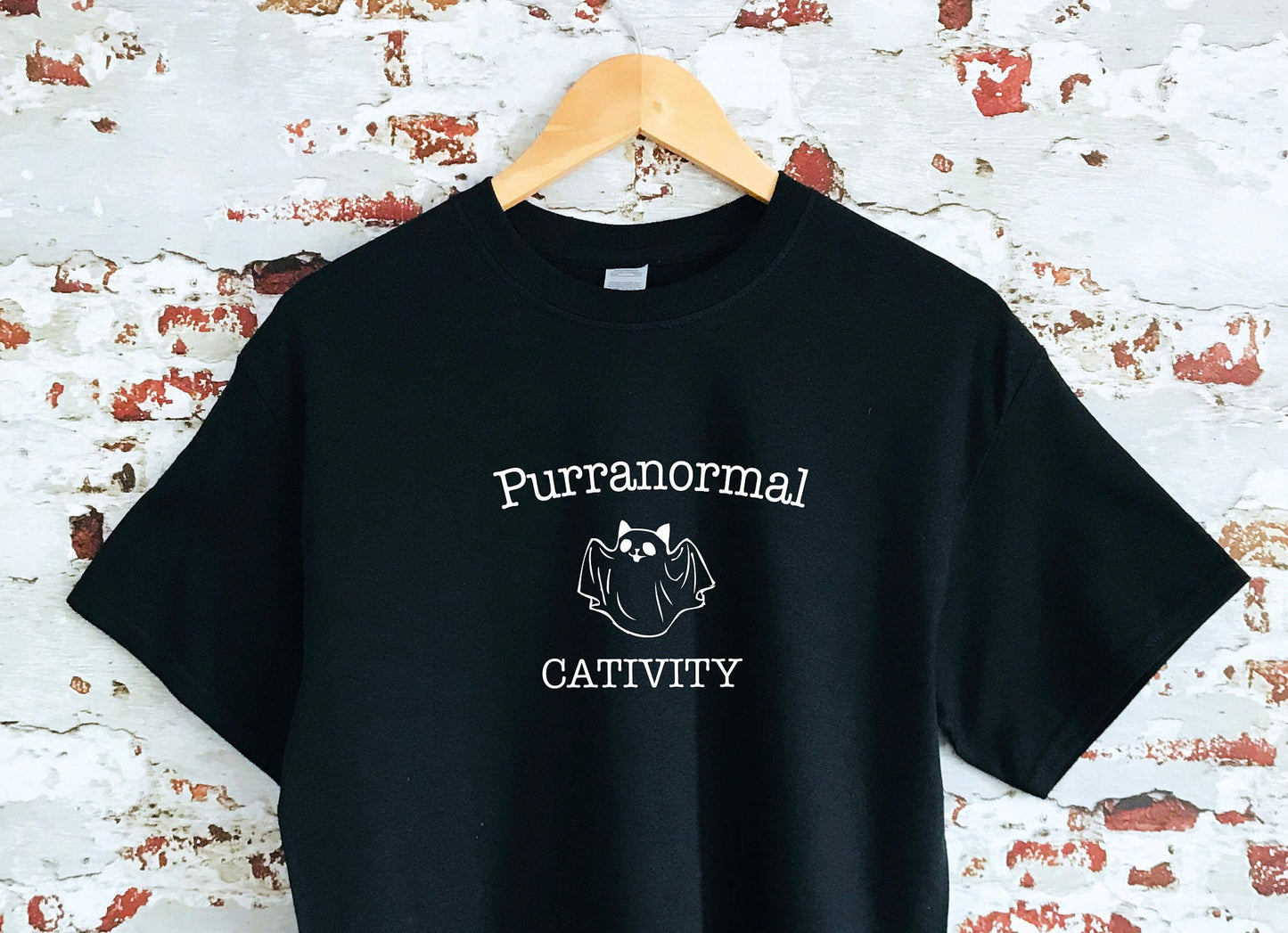 Purranormal Cativity printed T-shirt, multiple size + colours, cute halloween gift, funny t-shirt, spooky season, men and womens top