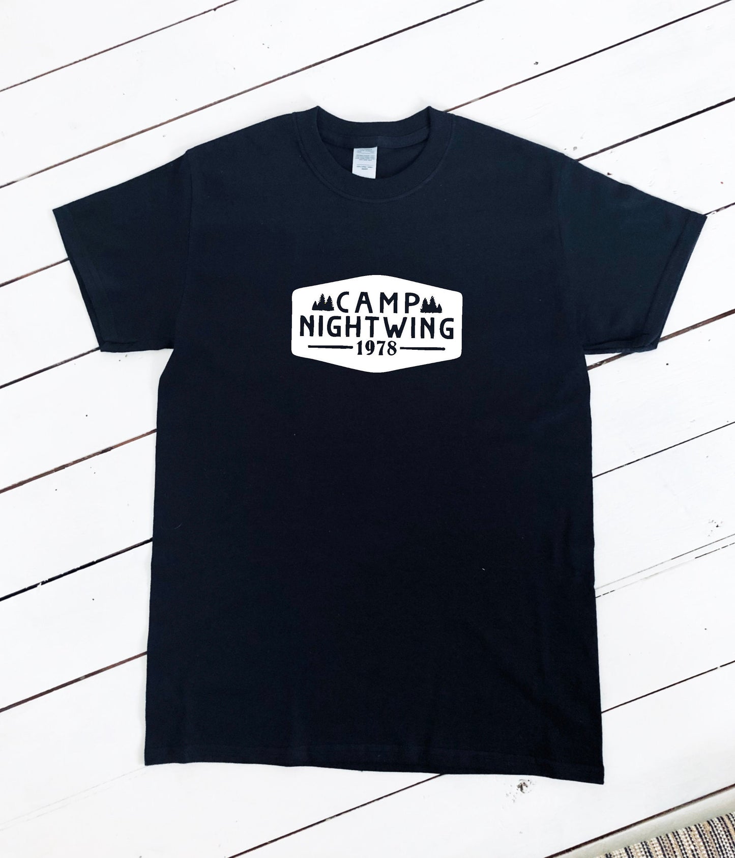 Camp Nightwing print unisex T-shirt, halloween clothing, fear street, shadyside, 1666, horror, halloween costume, adult sizes, printed item