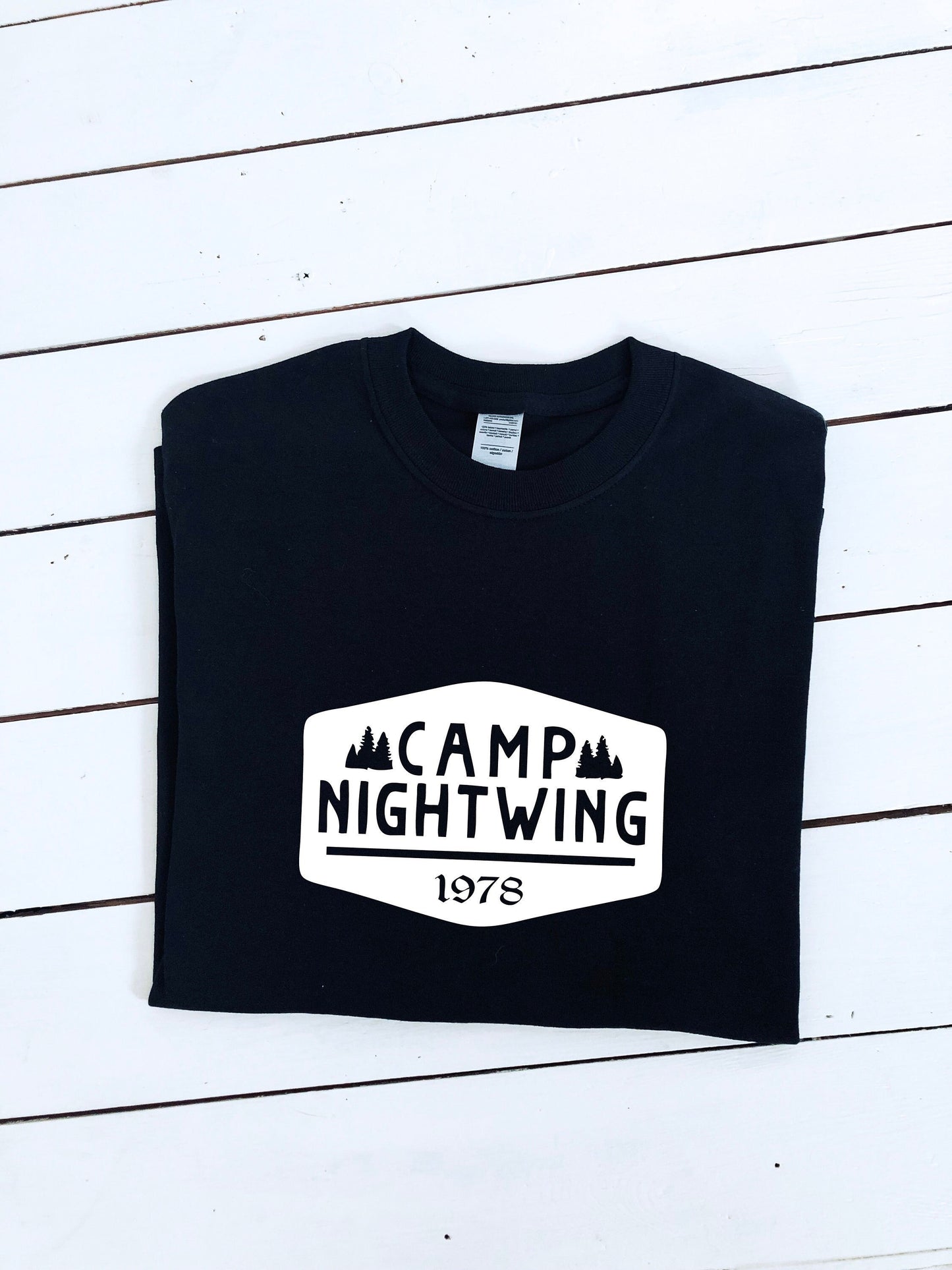 Camp Nightwing print unisex T-shirt, halloween clothing, fear street, shadyside, 1666, horror, halloween costume, adult sizes, printed item