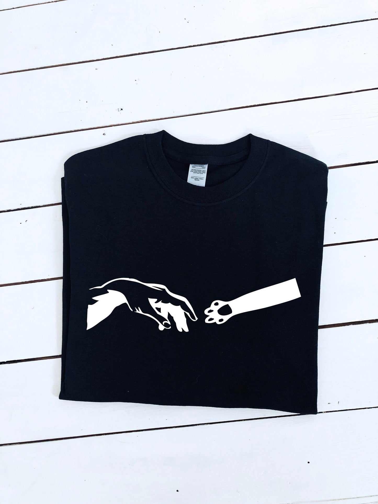Creation of a pet lover T-shirt, multiple sizes and colour shirts avialable, cats & dogs, creation of Adam, cat lover, dog lover, pet gift