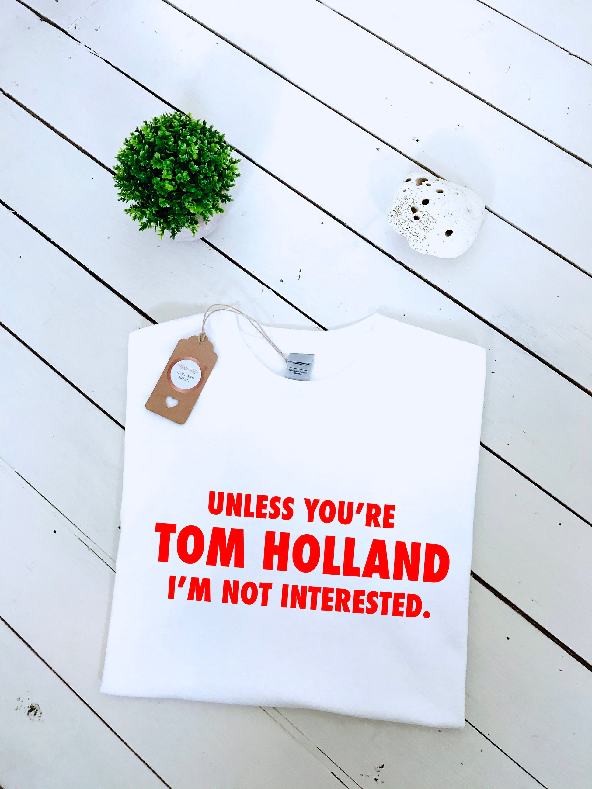Unless you're Tom Holland I'm not interested slogan printed T-shirt, multiple sizes and colours, mens & womens top