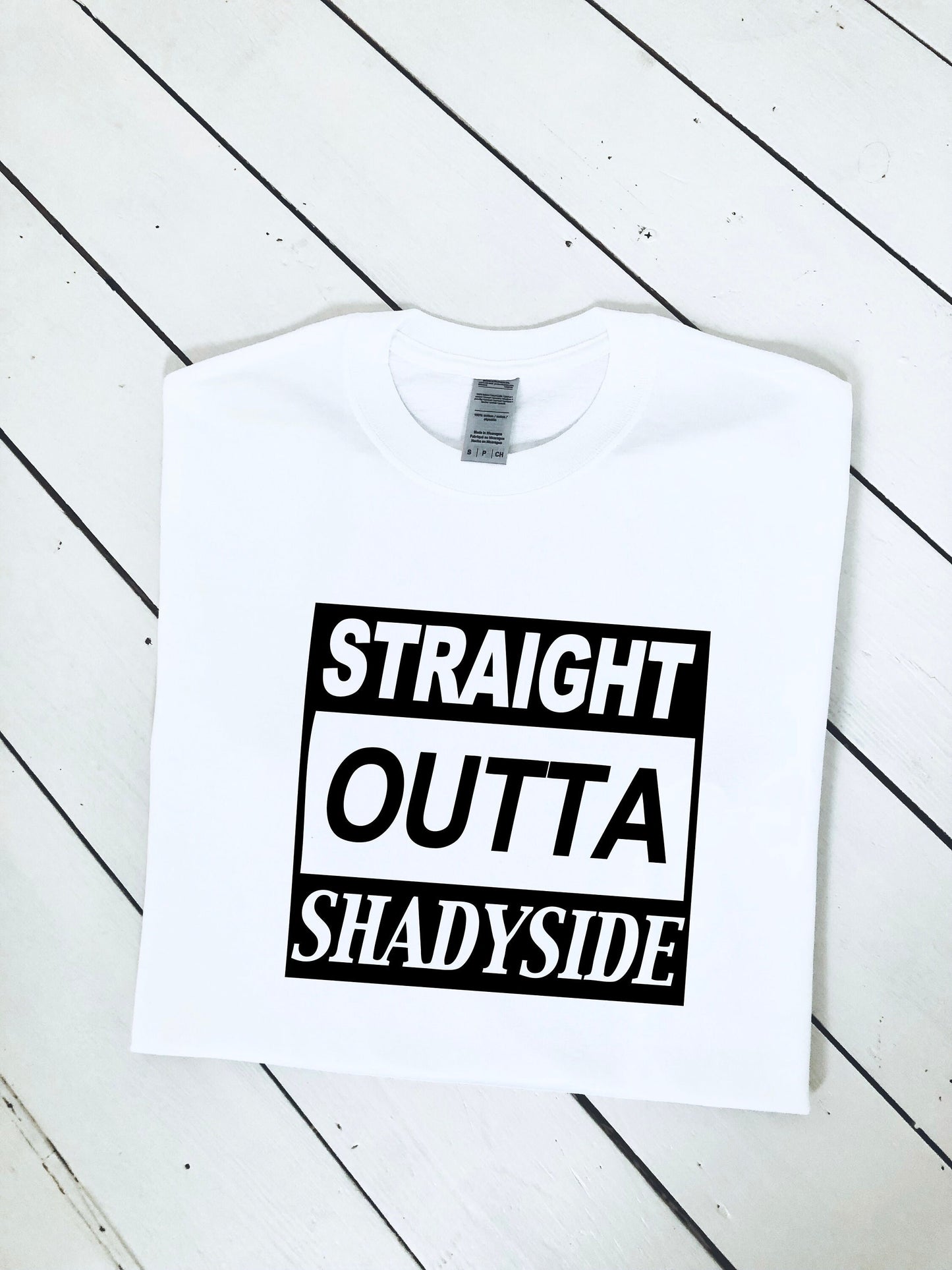 Shadyside print T-shirt, S, M, L, XL, 2XL, Straight Outta Shadyside, halloween, spooky shirt, fear street, horror gift, tee, unisex clothing