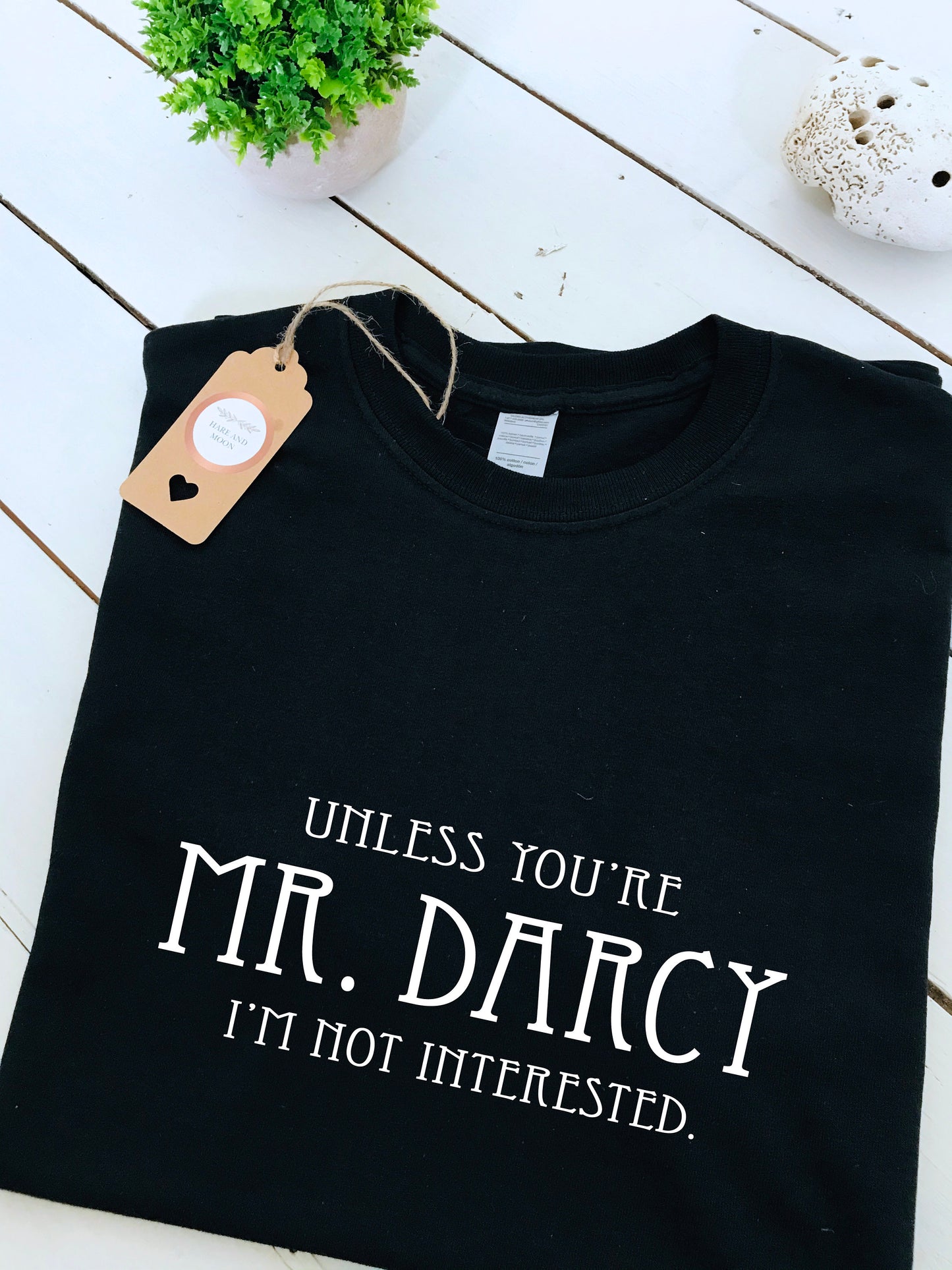 Unless you're Mr Darcy I'm not interested slogan printed T-shirt, Jane Austin, Pemberley, multiple sizes and colours, mens & womens top
