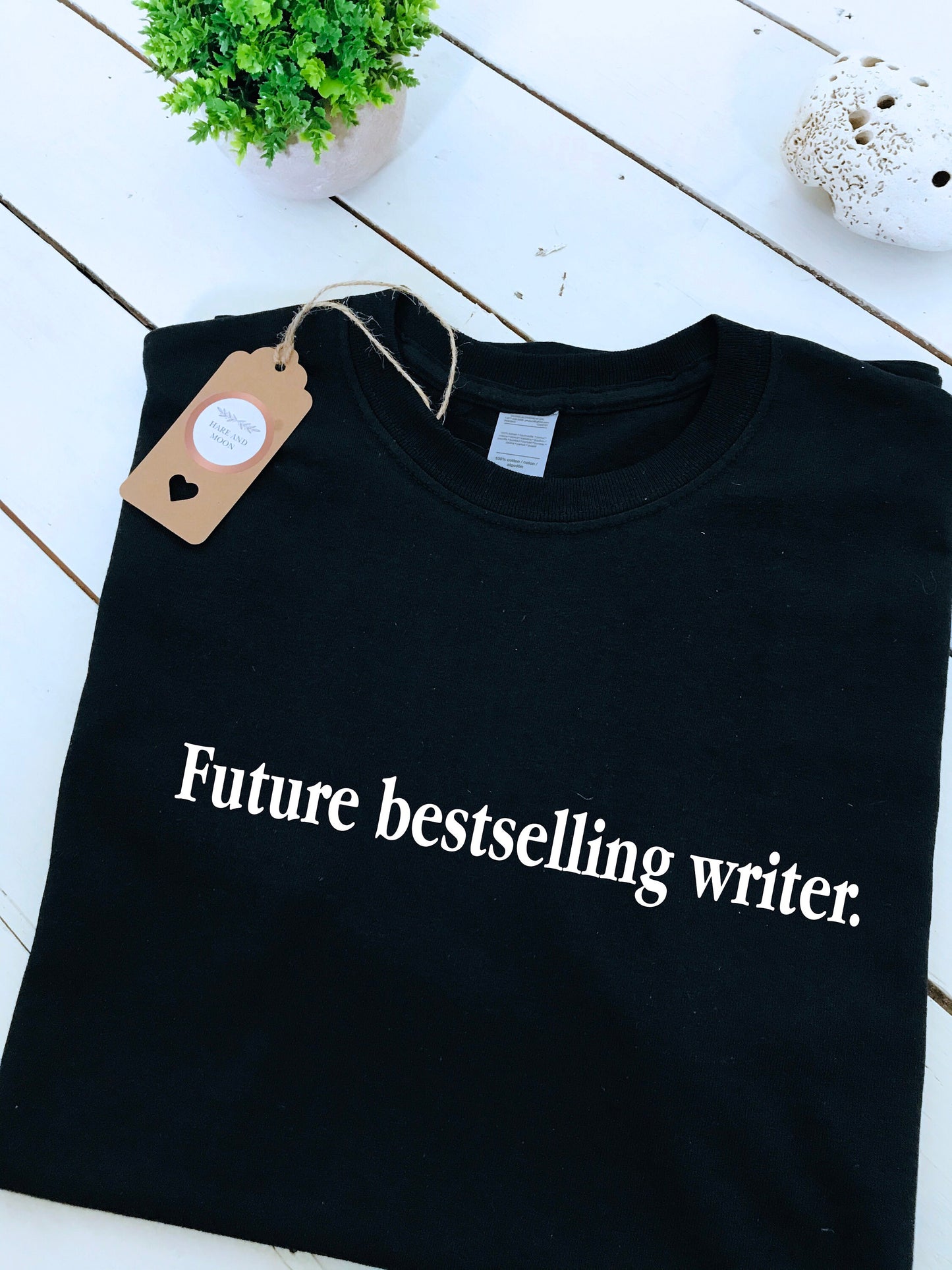 Future bestselling writer slogan printed T-shirt, multiple sizes and colours, mens & womens top, literature, positive affirmation gift tee