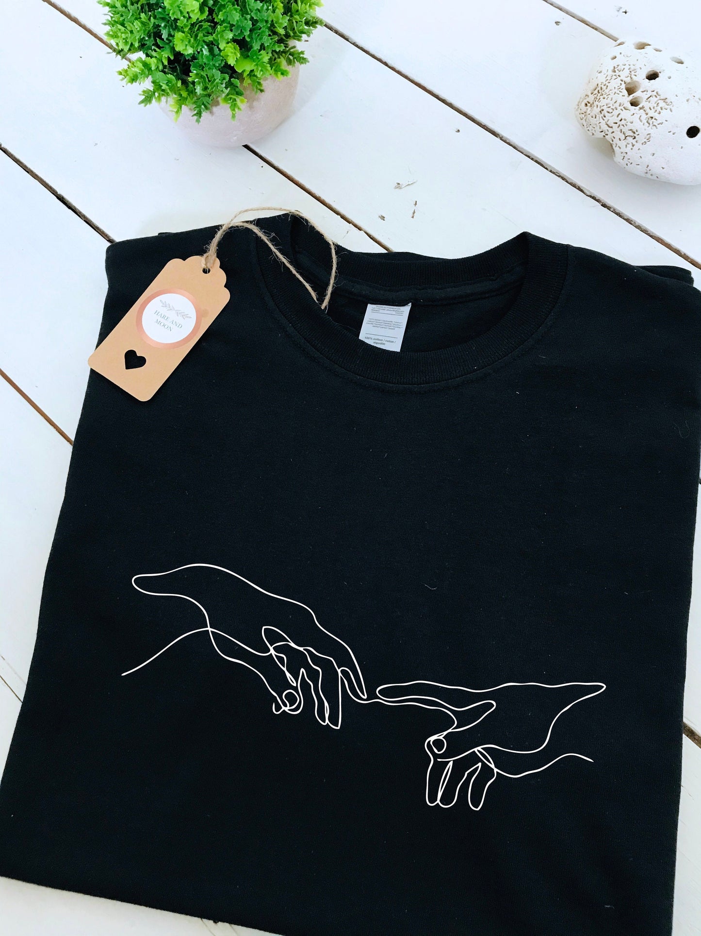 Creation of Adam art print cotton T-shirt with size variations, multiple colour tees, 100 % cotton, art, adult and kid's sizes, womens tops