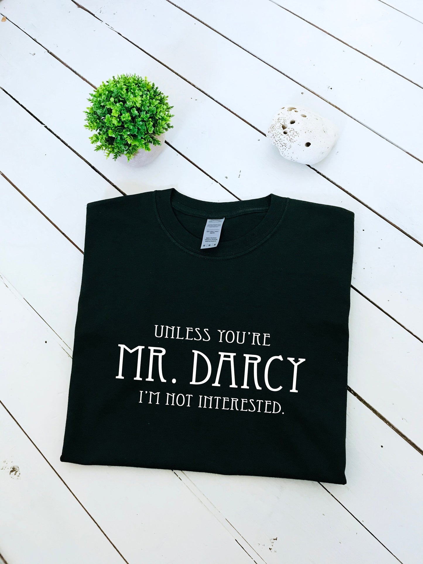 Unless you're Mr Darcy I'm not interested slogan printed T-shirt, Jane Austin, Pemberley, multiple sizes and colours, mens & womens top