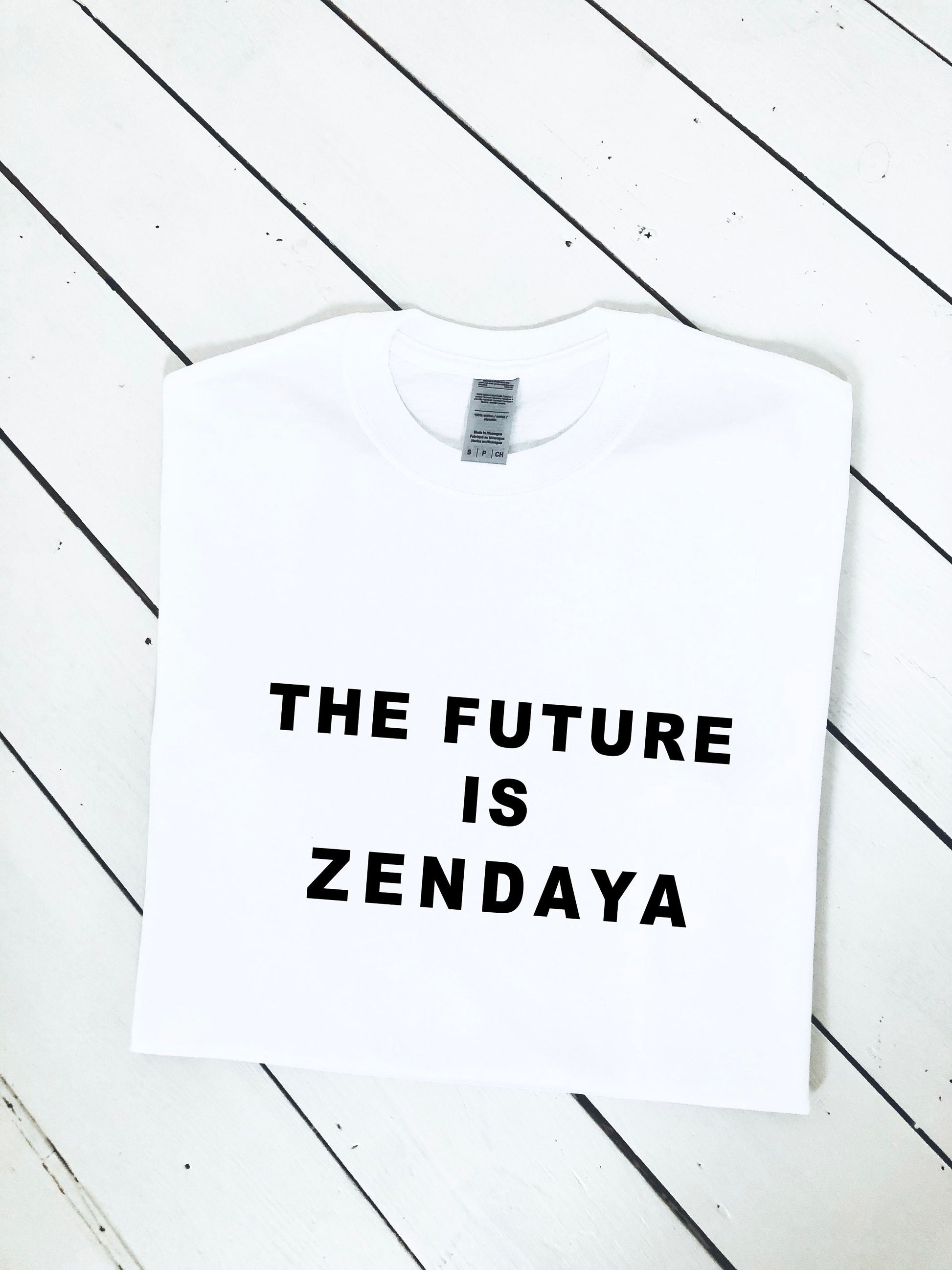 The Future is Zendaya slogan printed T-shirt, multiple sizes and colours, mens & womens top