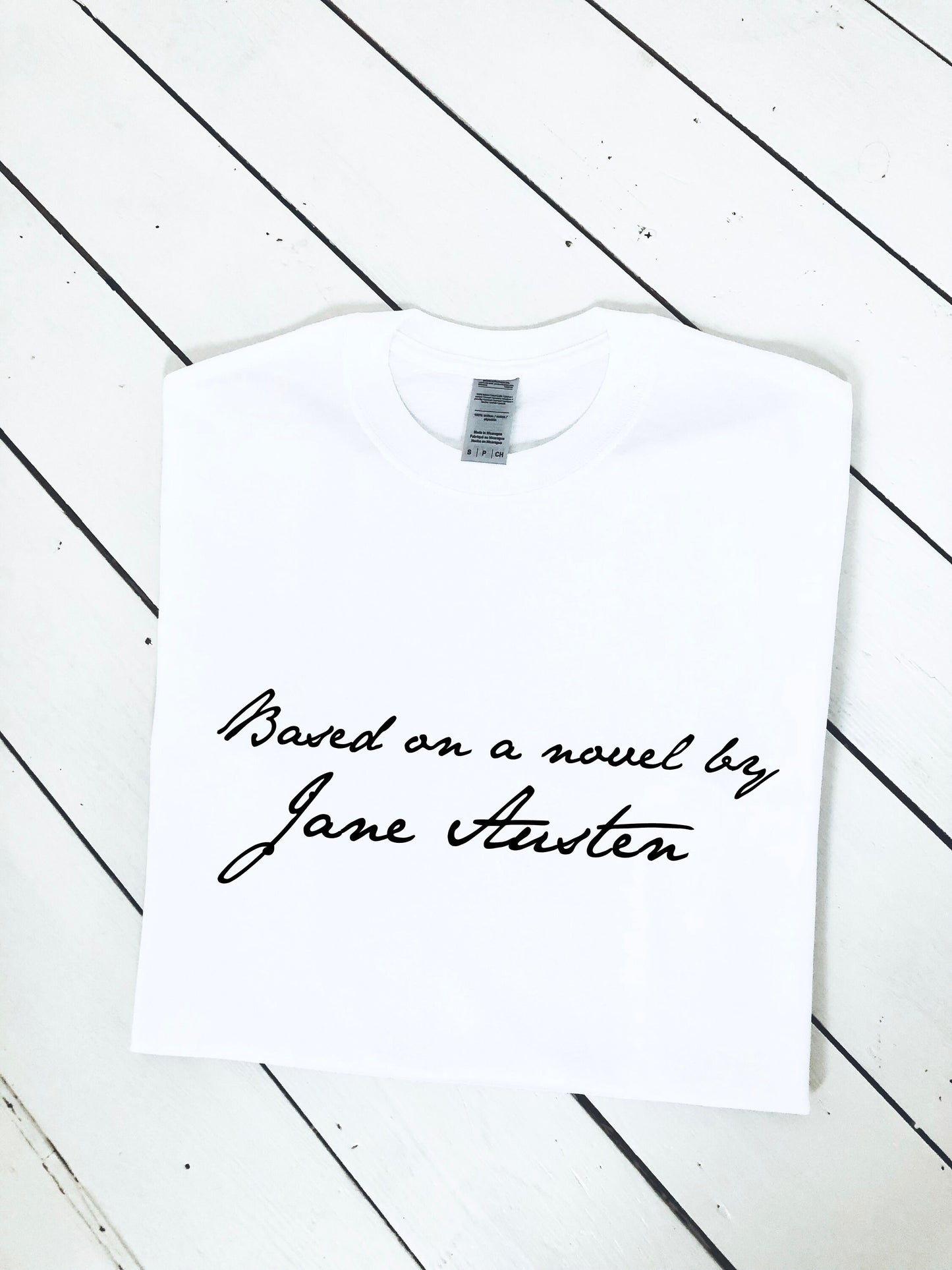 Based on a novel by Jane Austen slogan printed T-shirt, Jane Austin, Pemberley, book gift, multiple sizes and colours, mens & womens top