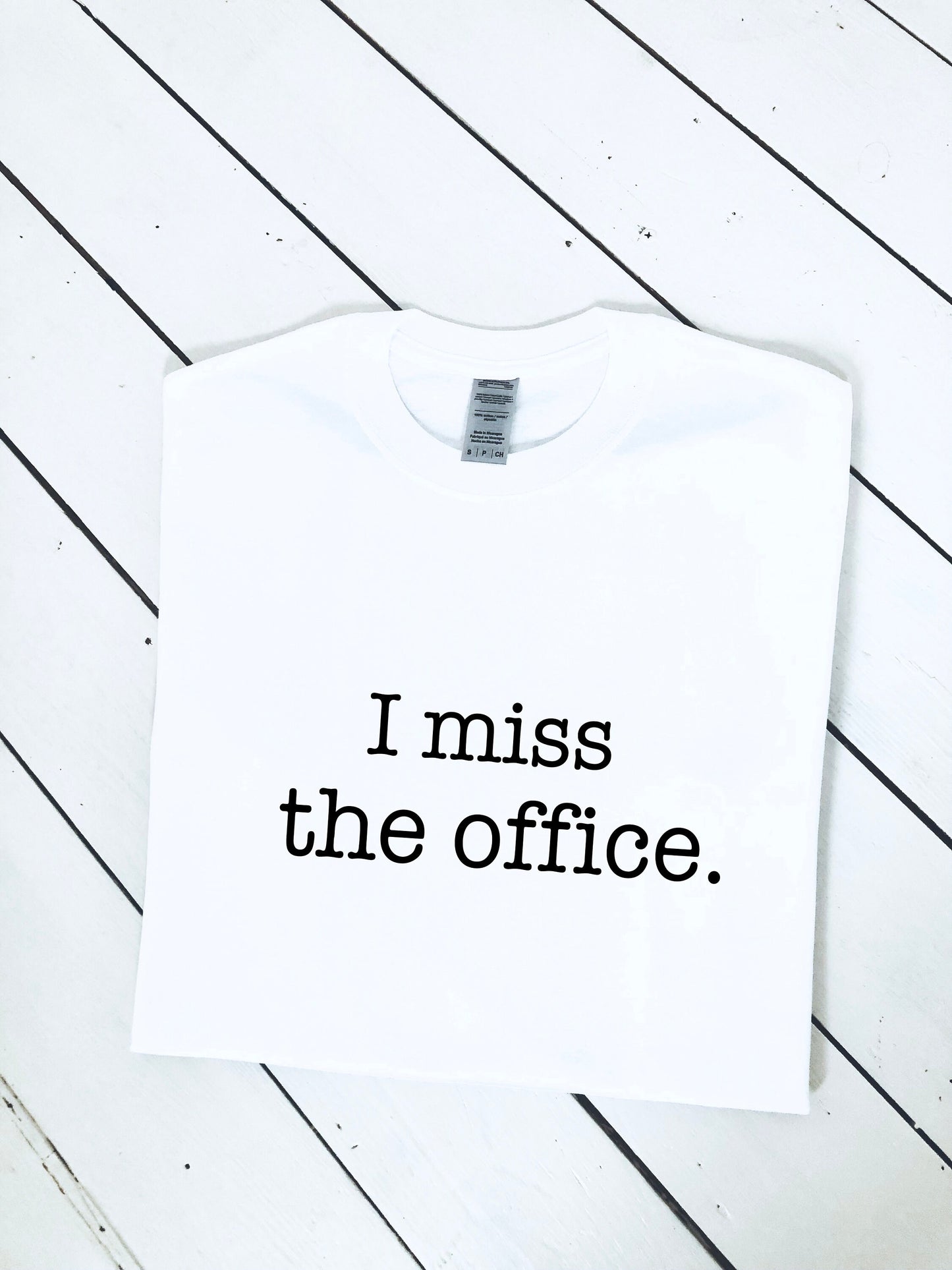 I miss the office print T-shirt, unisex, scranton farms, multiple colours & sizes, minimalist, funny, working from home tshirt
