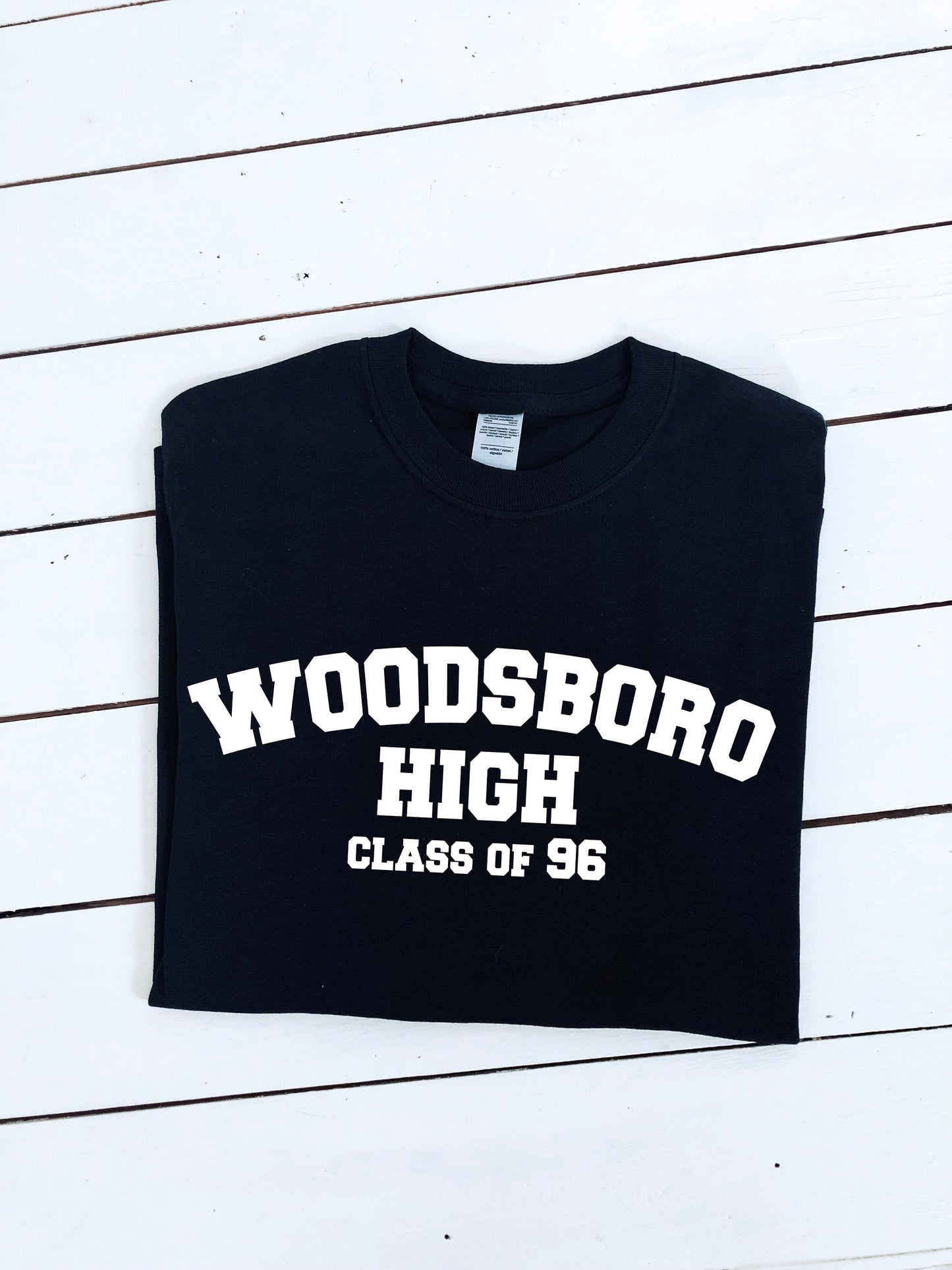 Scream Highschool Woodsboro High Class of 96 print unisex T-shirt, ghostface, halloween clothing, horror, halloween costume, adult sizes,
