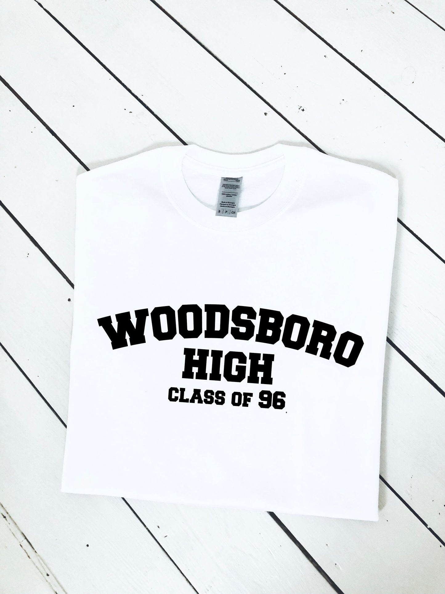 Scream Highschool Woodsboro High Class of 96 print unisex T-shirt, ghostface, halloween clothing, horror, halloween costume, adult sizes,