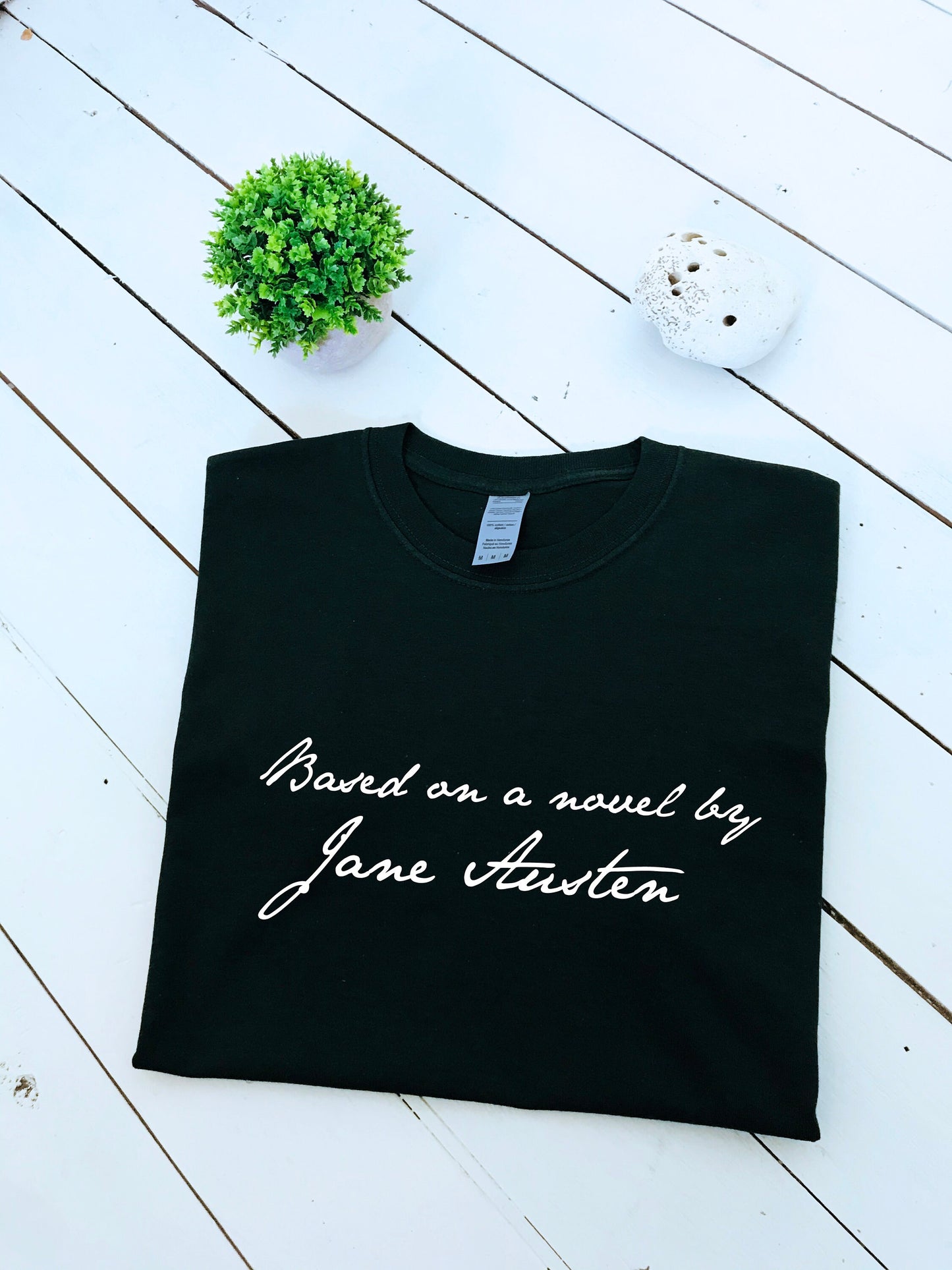 Based on a novel by Jane Austen slogan printed T-shirt, Jane Austin, Pemberley, book gift, multiple sizes and colours, mens & womens top