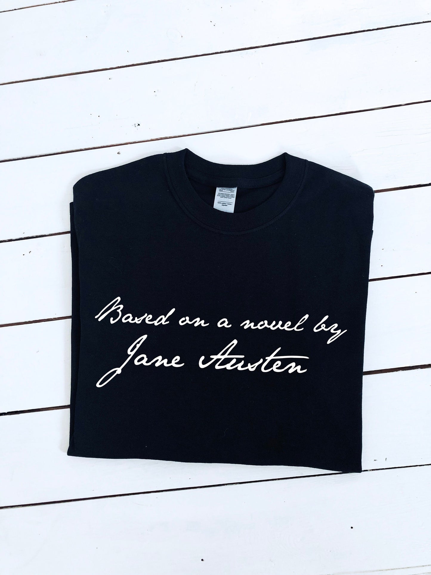 Based on a novel by Jane Austen slogan printed T-shirt, Jane Austin, Pemberley, book gift, multiple sizes and colours, mens & womens top