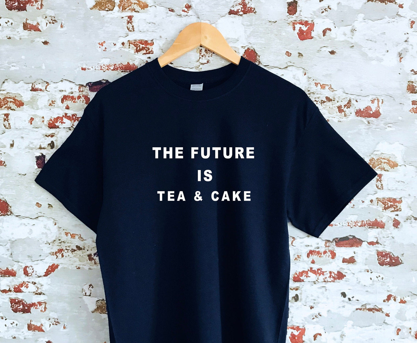 The Future is Tea & cake printed T-shirt, multiple sizes and colours, mens and womens top, book lovers gift, tea lovers gift, funny shirt
