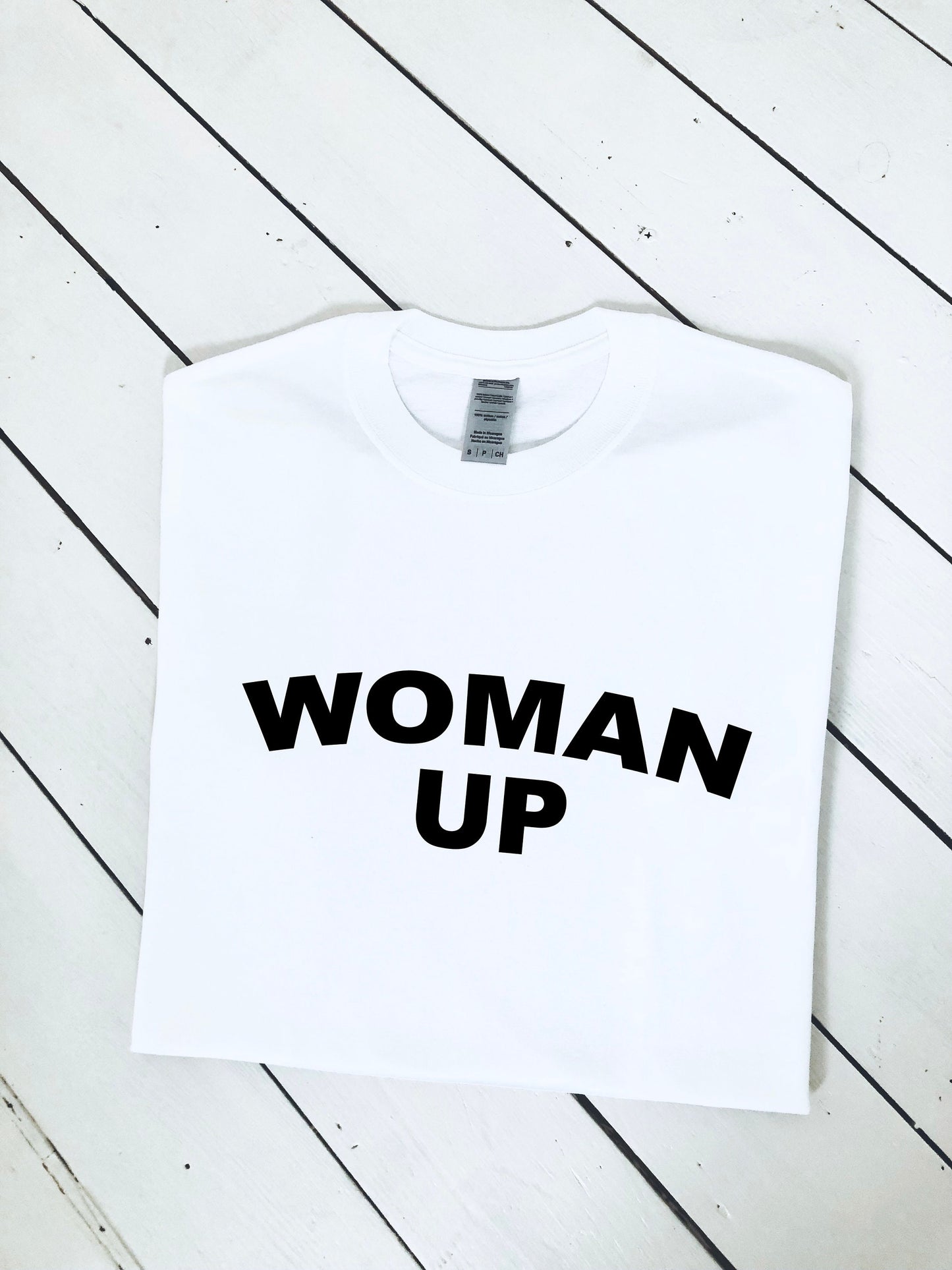Woman up slogan printed T-shirt, multiple sizes and colours, mens & womens top, feminist shirt, girl power, womens tees, equality T-shirt