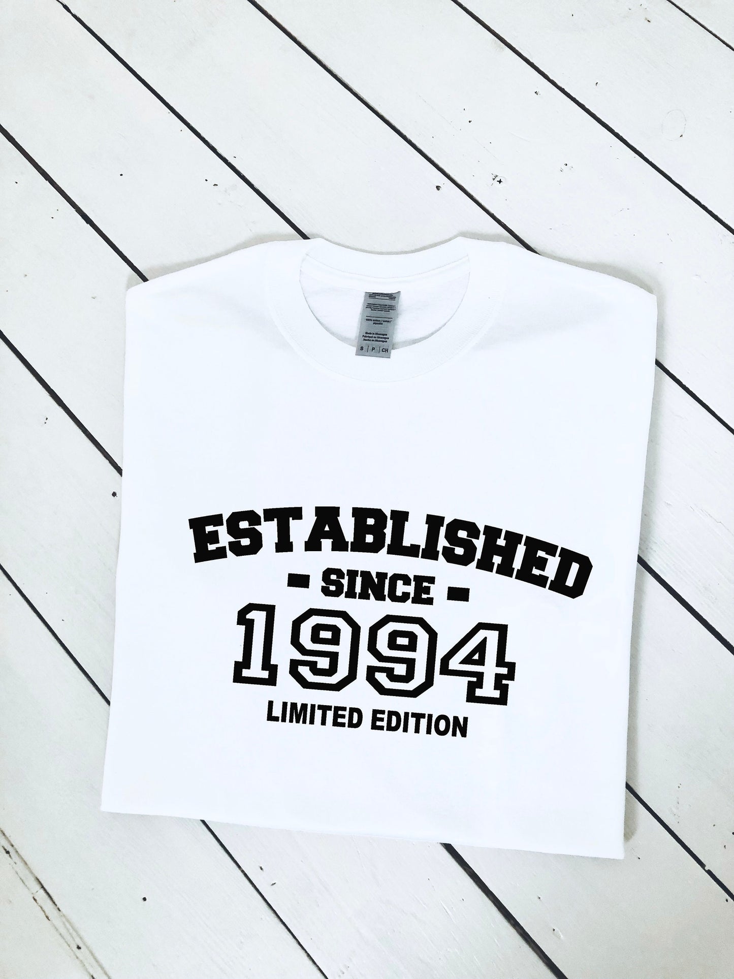 Select any year custom Birthday T-shirt, personalised item, 100% cotton, multiple sizes available for adults and kids, perfect gift