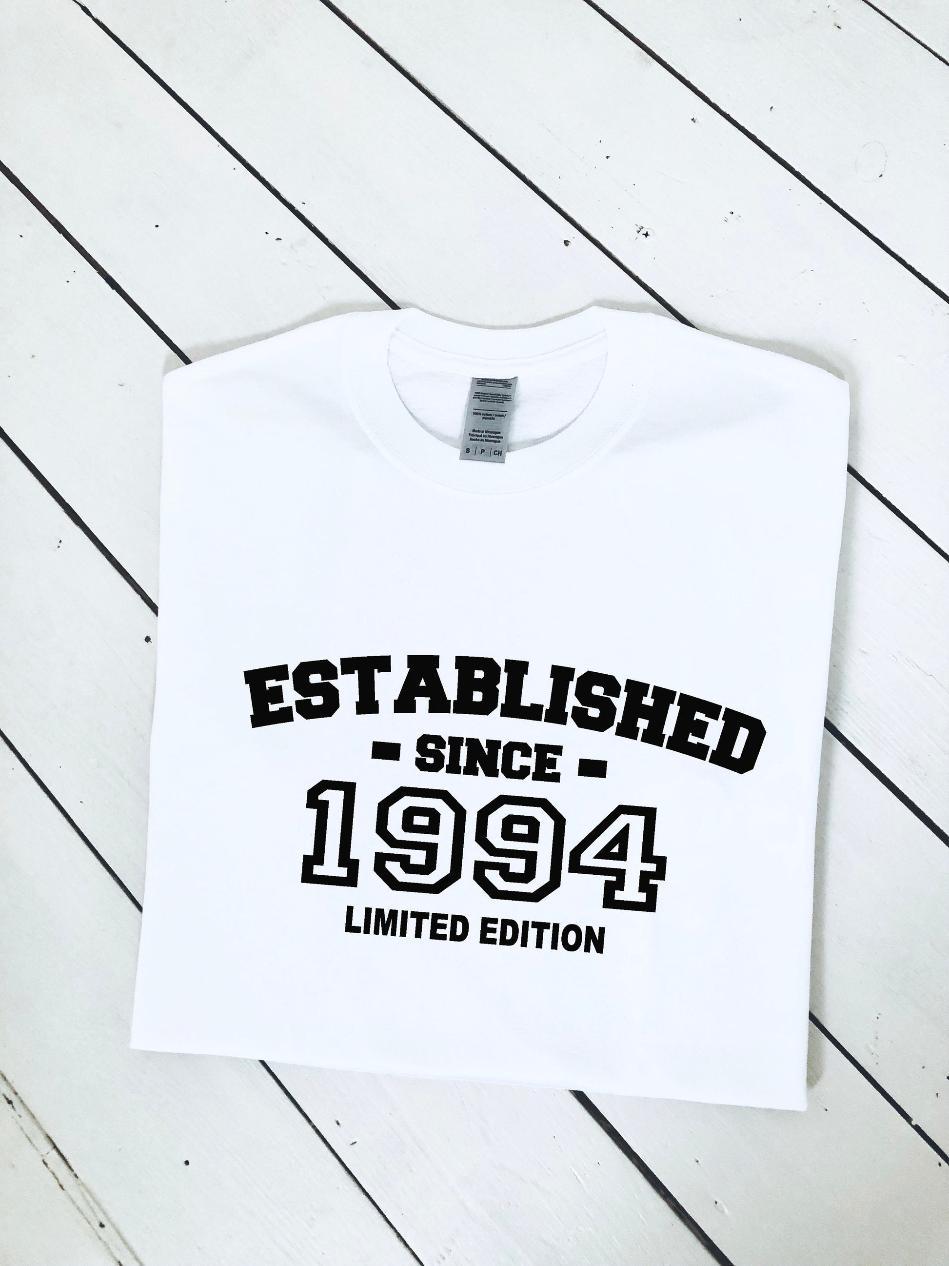 Select any year custom Birthday T-shirt, personalised item, 100% cotton, multiple sizes available for adults and kids, perfect gift