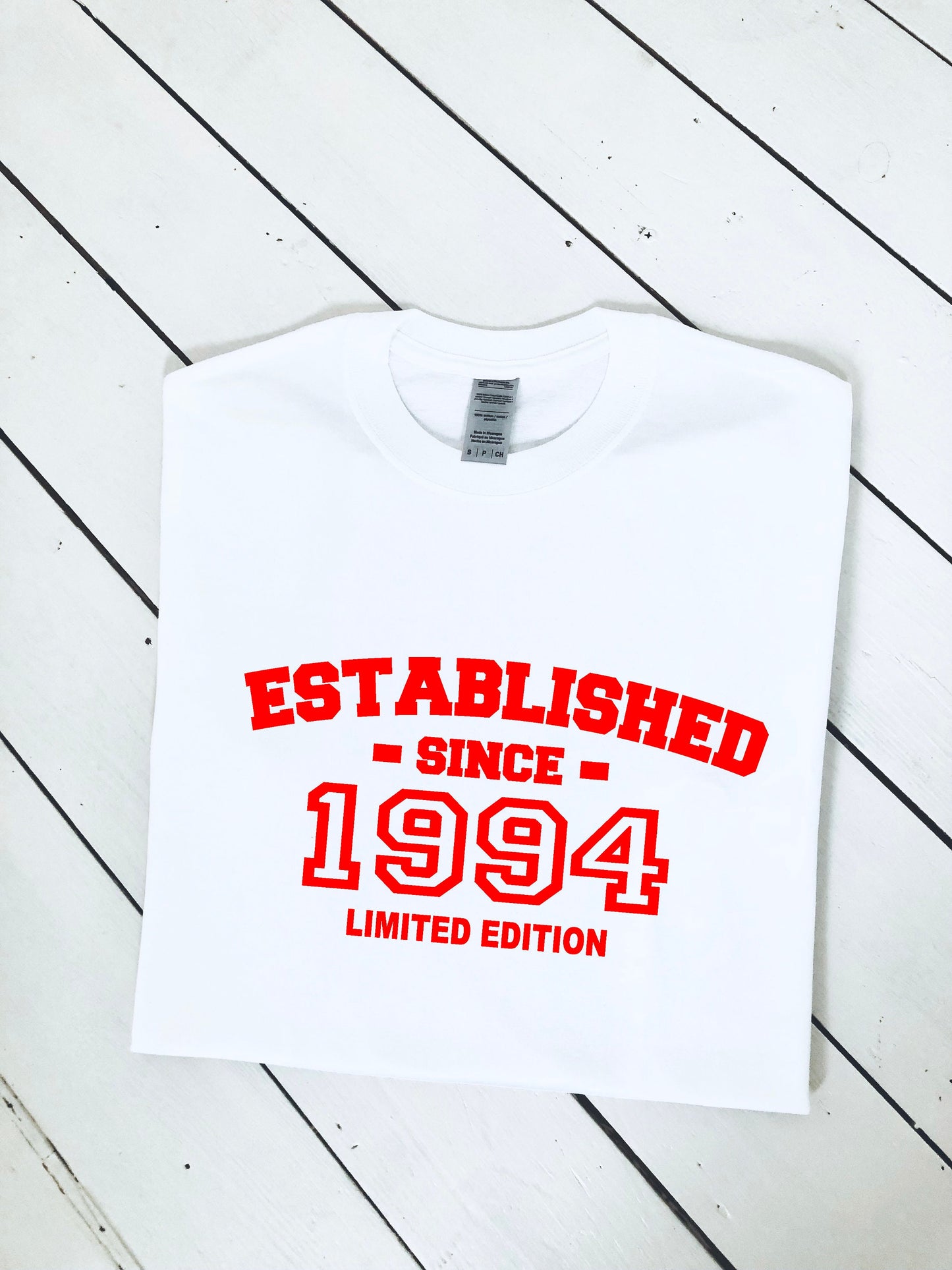Select any year custom Birthday T-shirt, personalised item, 100% cotton, multiple sizes available for adults and kids, perfect gift