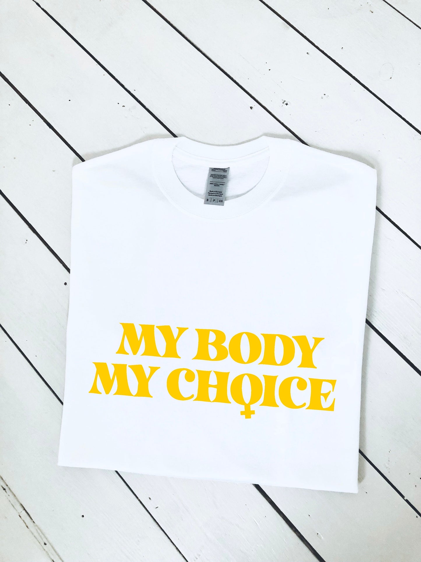 My body my choice print T-shirt with size variations, unisex, women's sizes, multiple colours, women's rights, protest tee, Roe v Wade