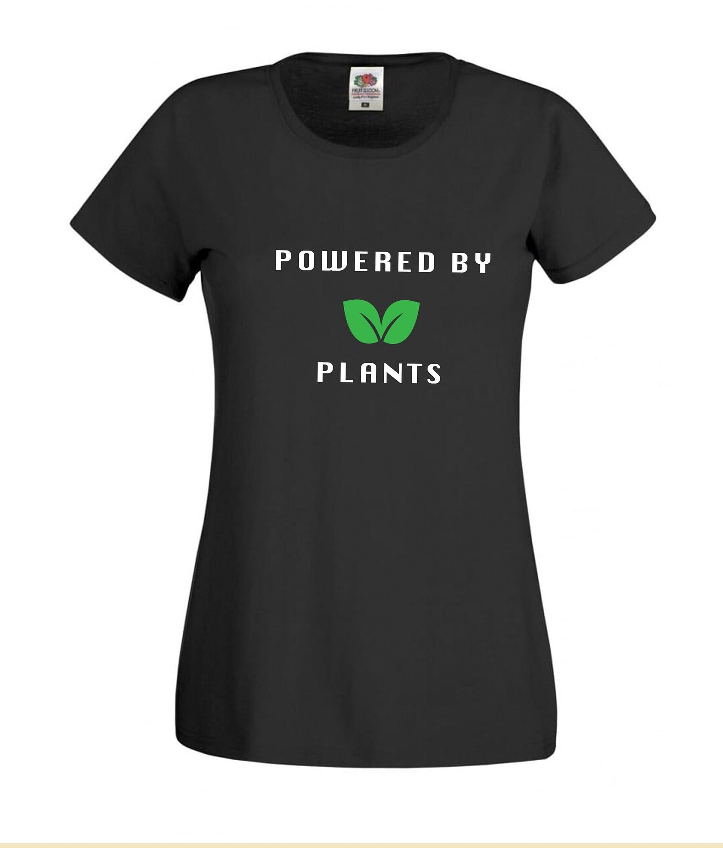 Powered by plants printed T-shirt, multiple sizes and colours, mens & womens top, animal rights, go vegan, plants are friends, plant gift