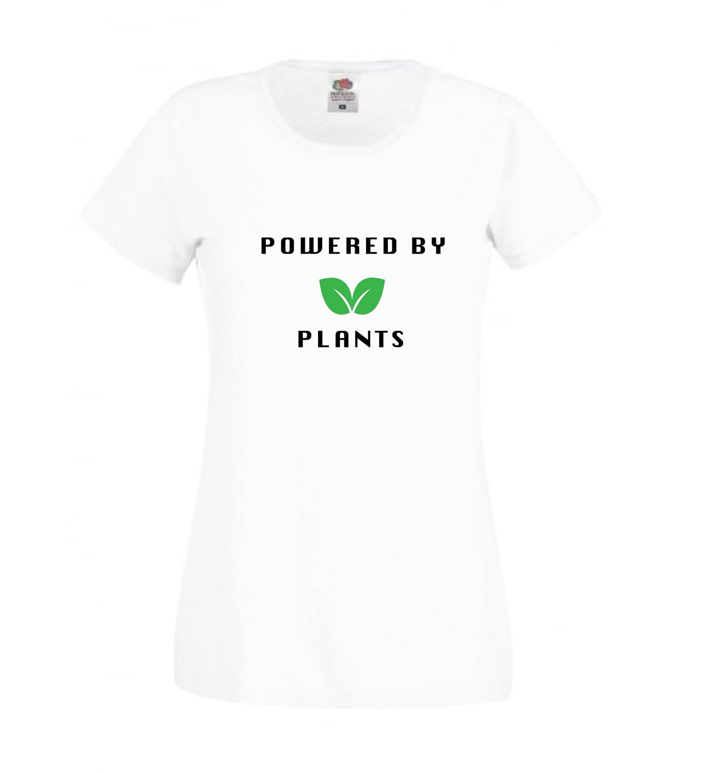 Powered by plants printed T-shirt, multiple sizes and colours, mens & womens top, animal rights, go vegan, plants are friends, plant gift
