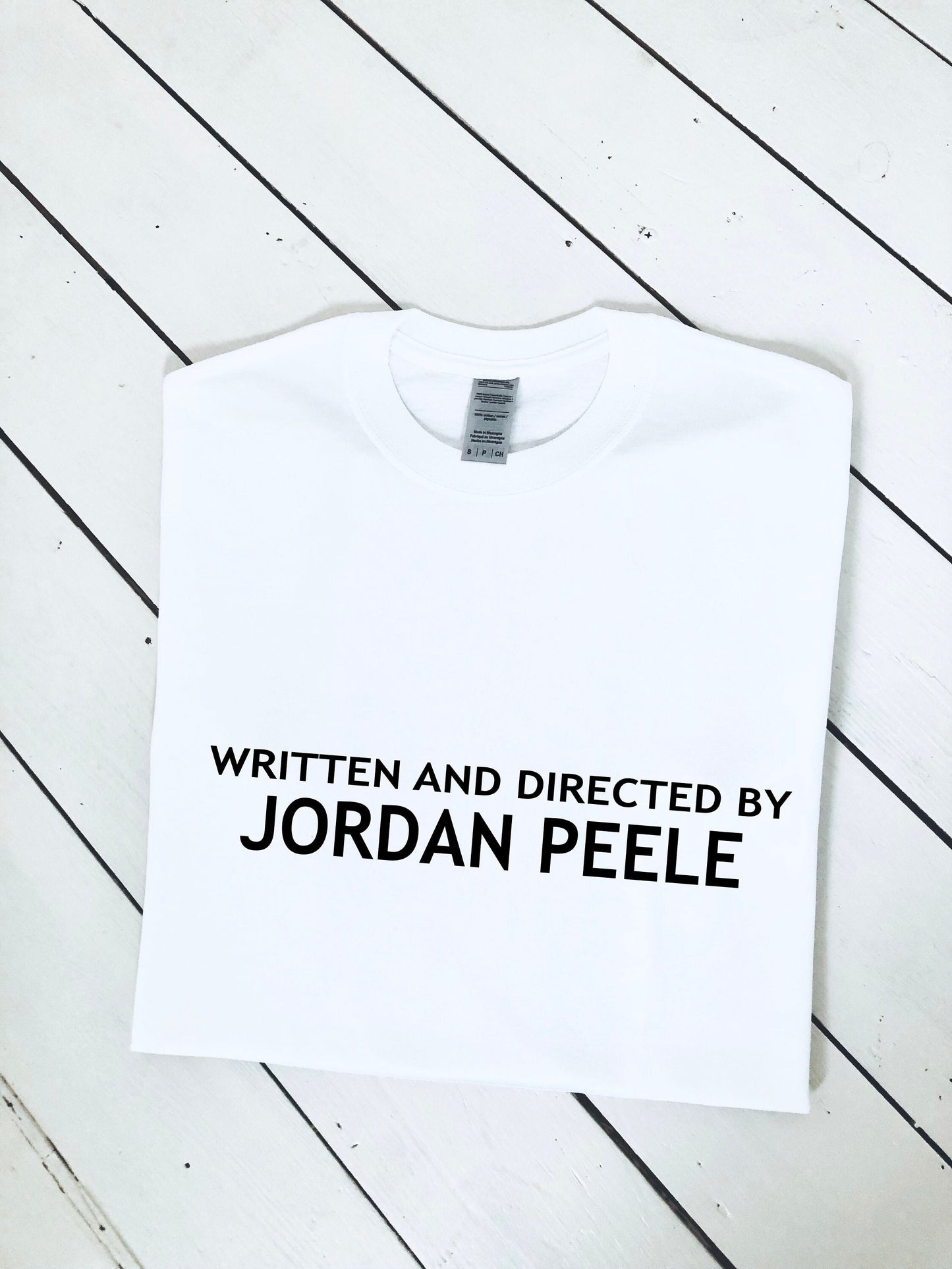 Written and Directed by Jordan Peele T-shirt, multiple colour tees, mens and womens sizes, halloween clothing, horror, printed item