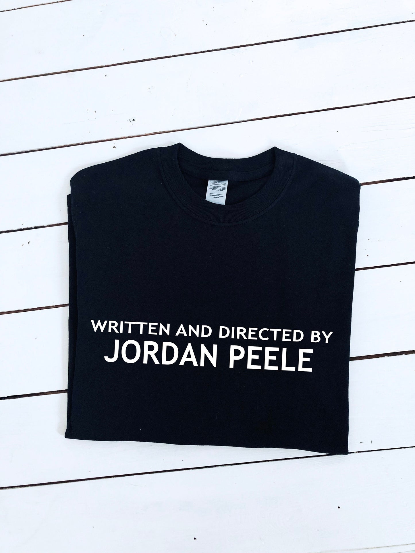 Written and Directed by Jordan Peele T-shirt, multiple colour tees, mens and womens sizes, halloween clothing, horror, printed item