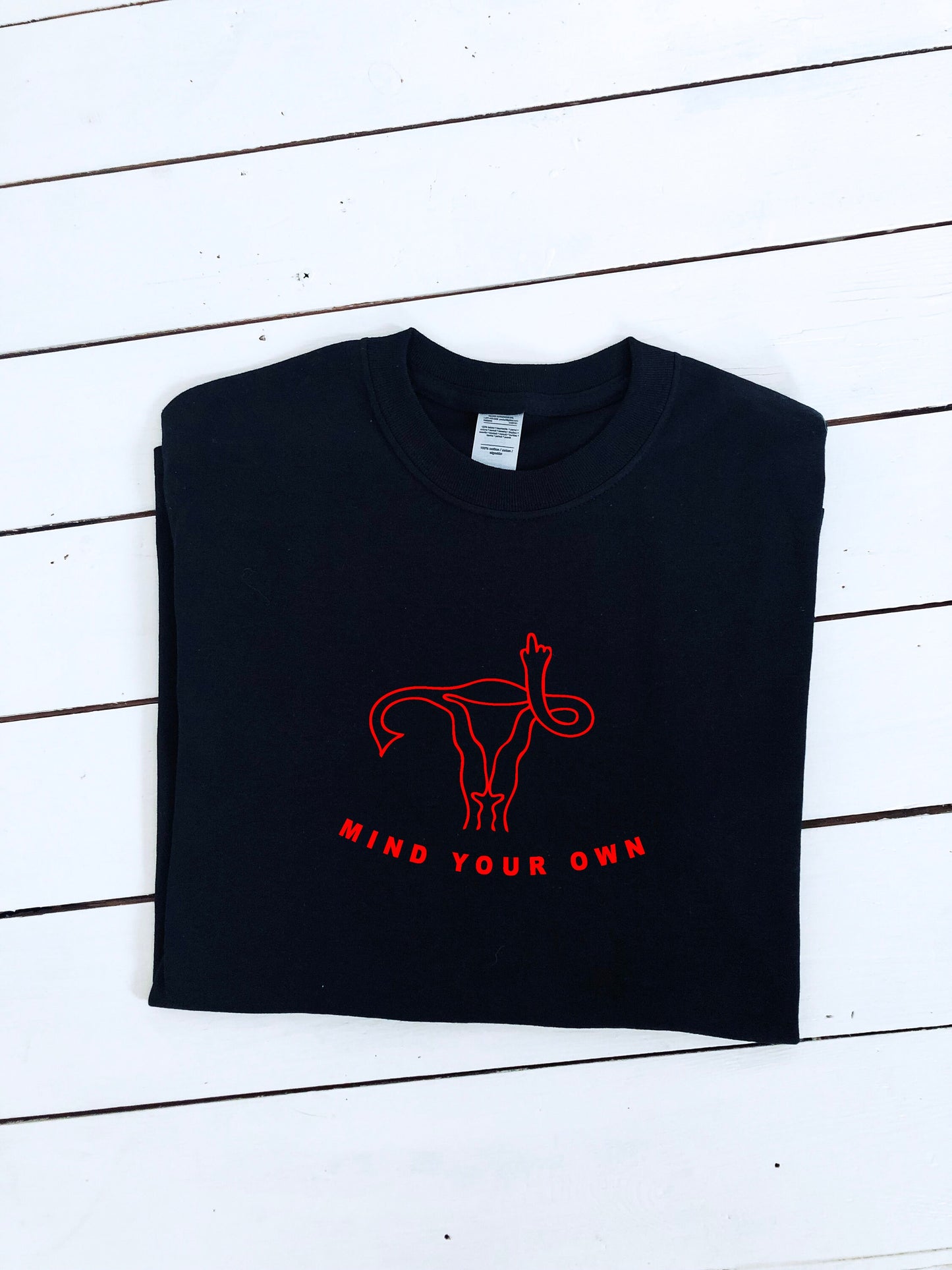 Mind your own uterus printed T-shirt, multiple sizes and colours, mens & womens top, feminism, womens rights, equal rights, protest tshirt