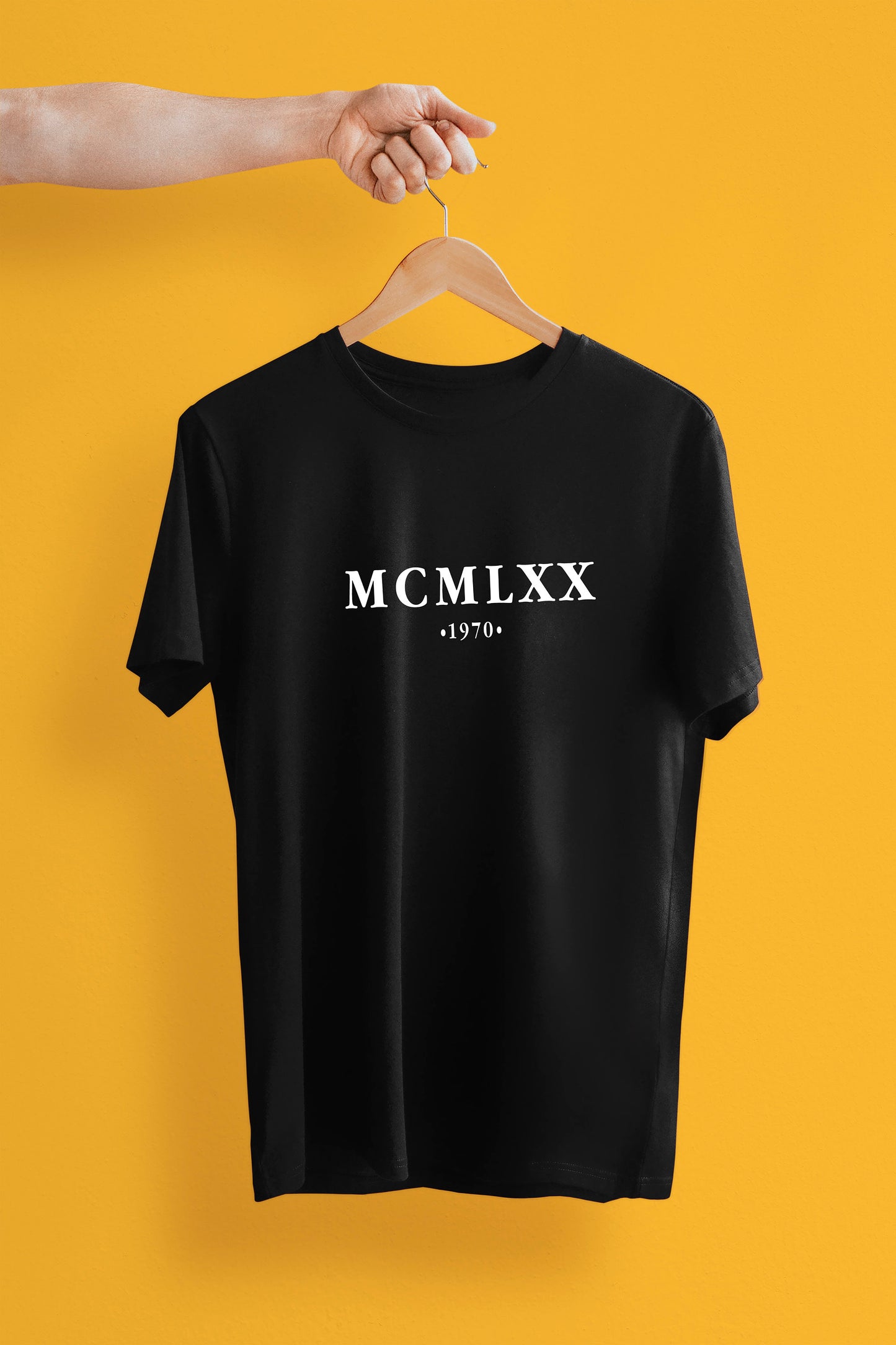 Custom Roman numerals year print T-shirt, multiple colour and sizes, mens and womens tops, kids sizes, personalised item, you select year