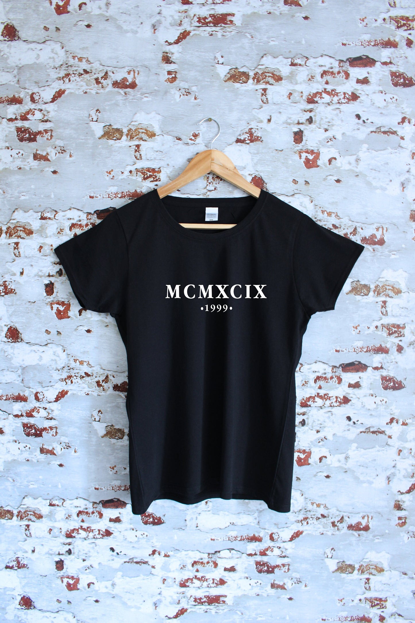 Custom Roman numerals year print T-shirt, multiple colour and sizes, mens and womens tops, kids sizes, personalised item, you select year