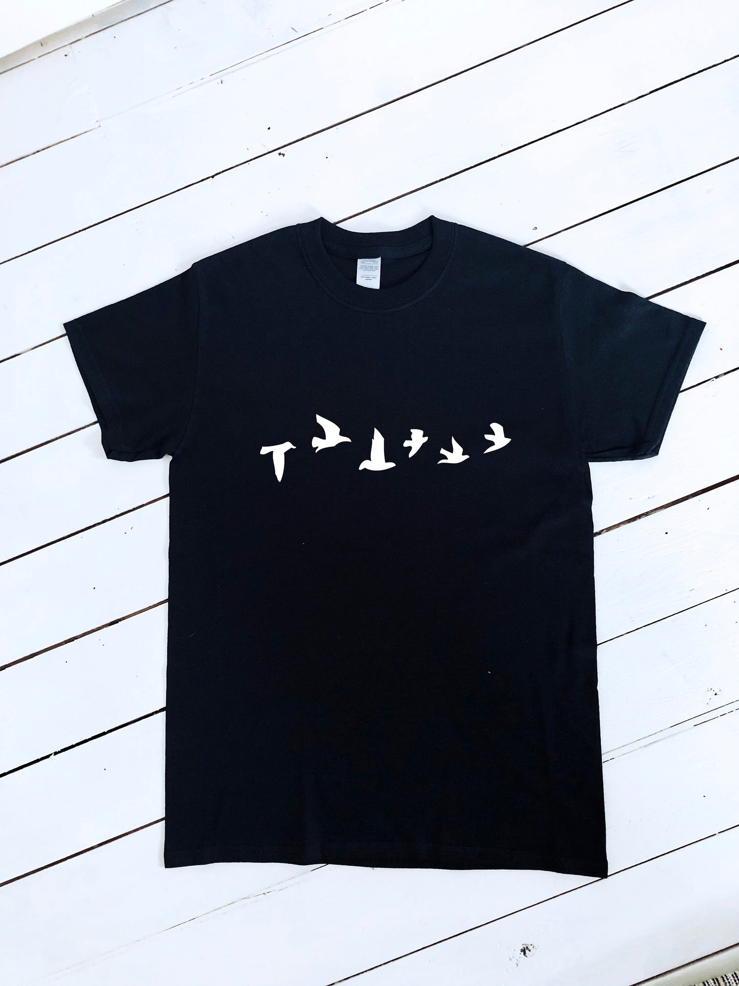 Bird flock printed T-shirt, unisex, mens & womens tops, multple sizes and colours, birdwatcher, birds, wildlife, animals, twitchers t-shirt