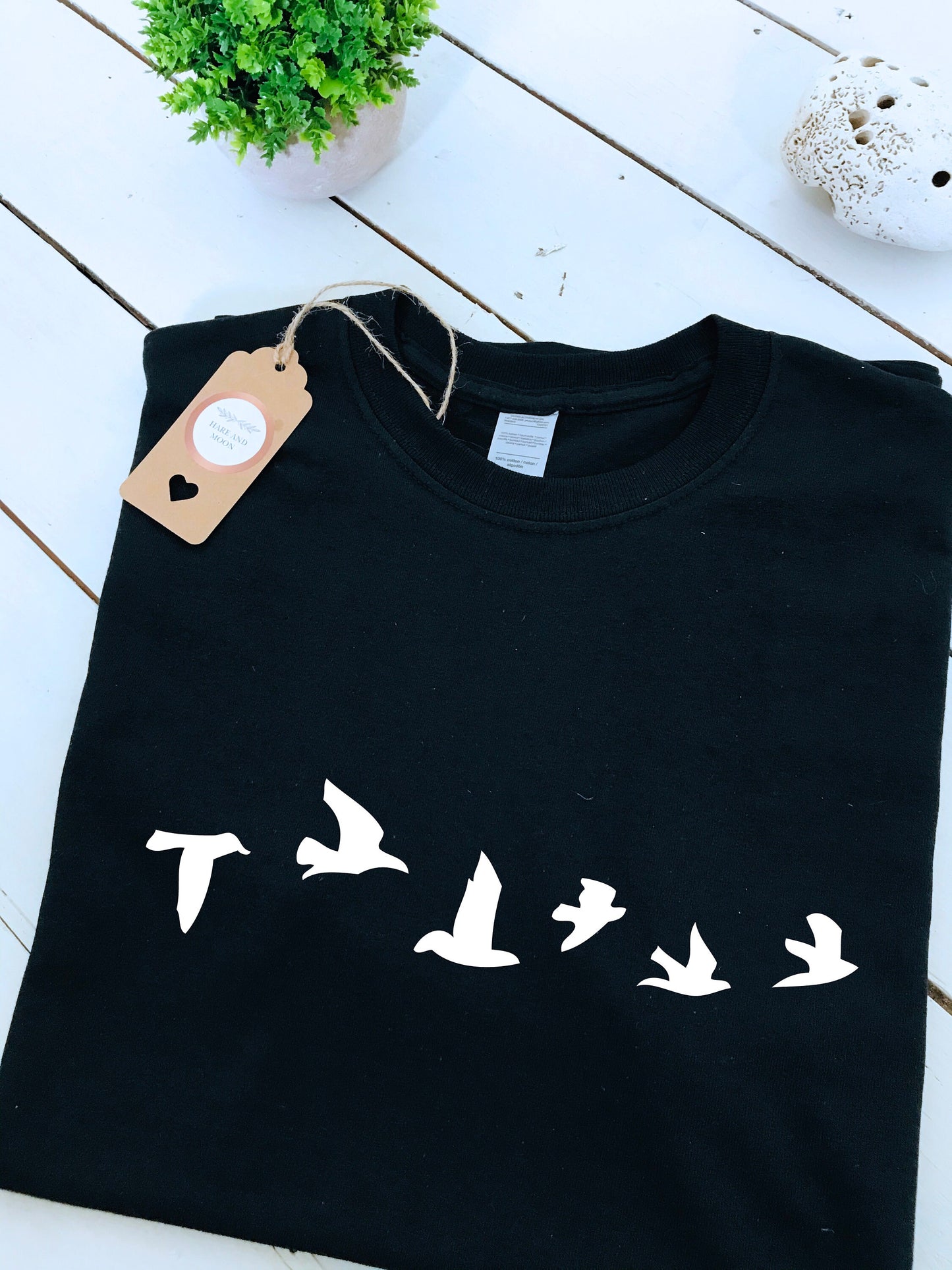 Bird flock printed T-shirt, unisex, mens & womens tops, multple sizes and colours, birdwatcher, birds, wildlife, animals, twitchers t-shirt