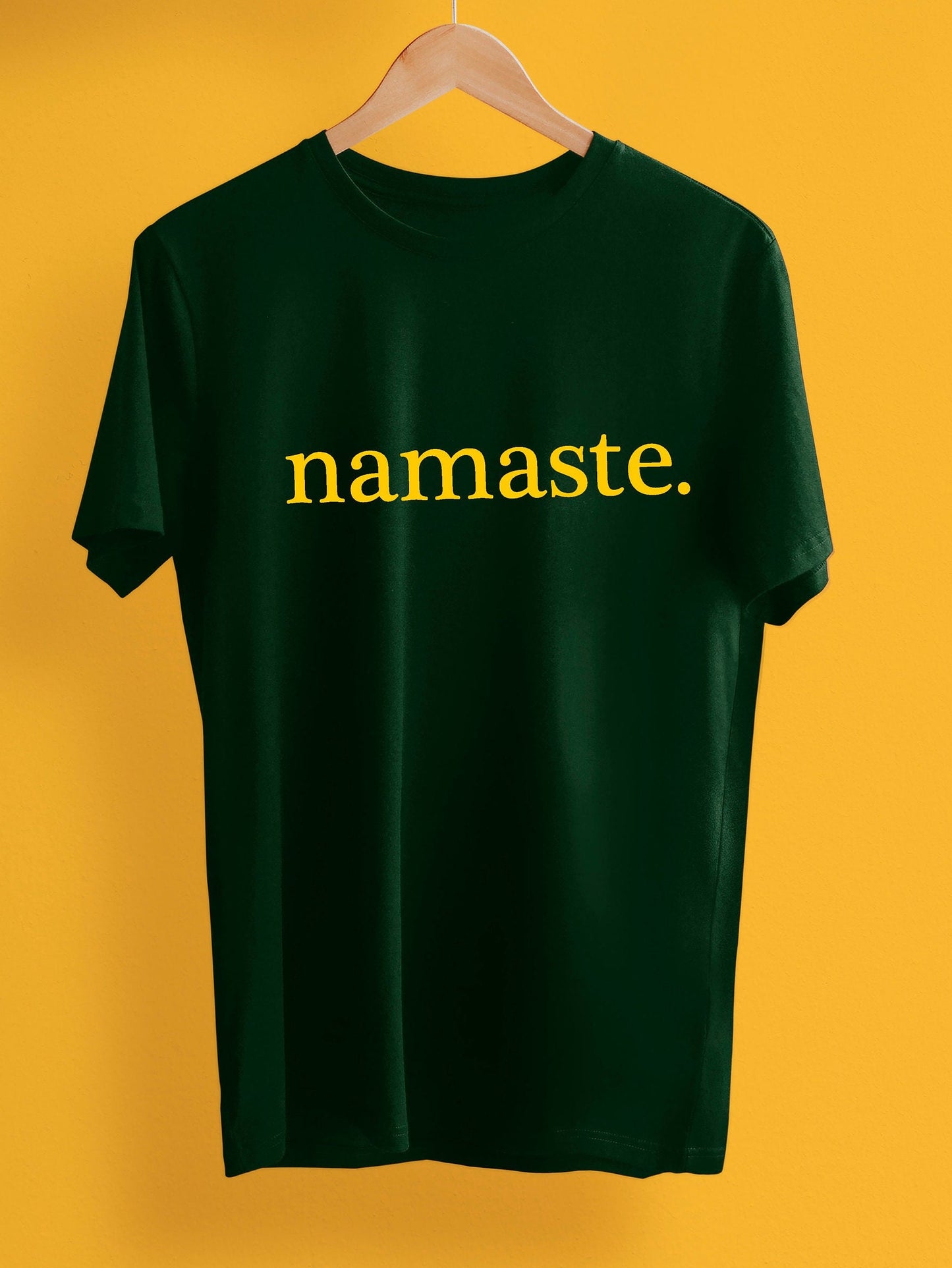 Namaste print T-shirt with size variations, unisex, 100 % cotton, unisex & ladies sizes available, Zen, yoga, mindfulness, feel good shirt