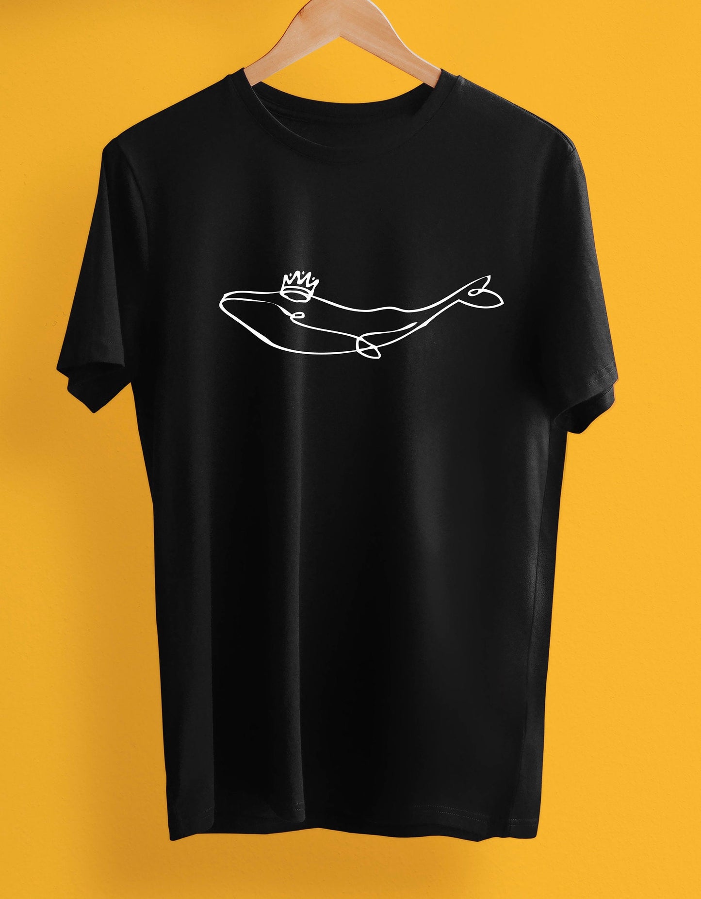 Whale King Unisex T-shirt, multiple sizes and colours, wildlife, animal protection, climate, men and womens top, green, animal kingdom print