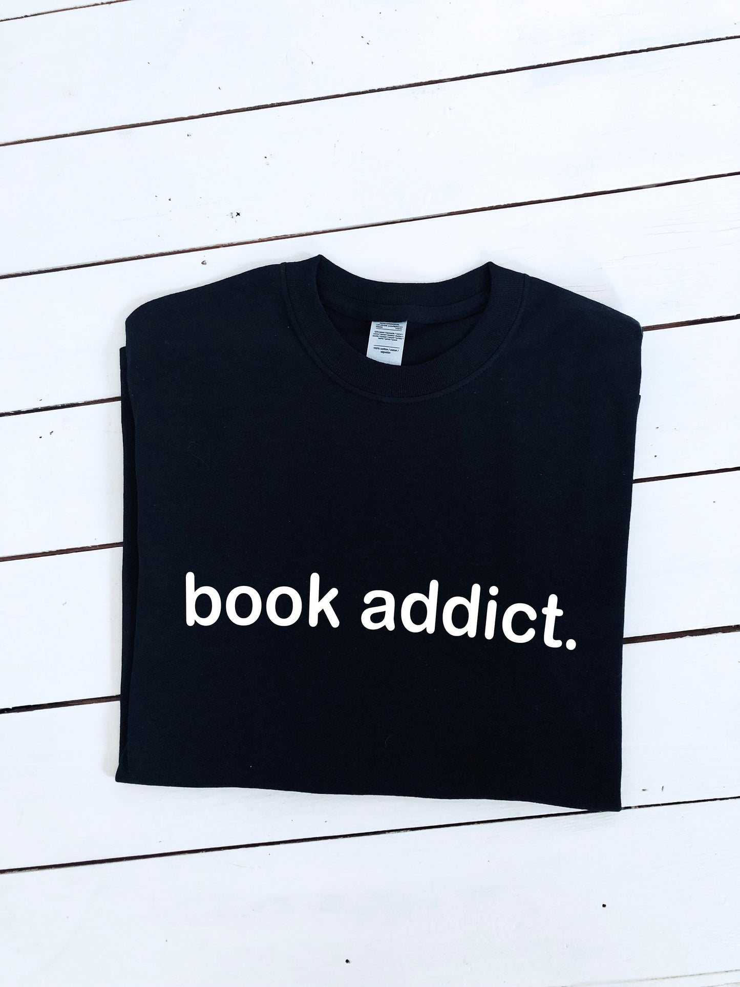 book addict slogan T-shirt, unisex & womens sizes, multiple colour shirts, book lover gift, book tshirt, literature, reading, me time tee