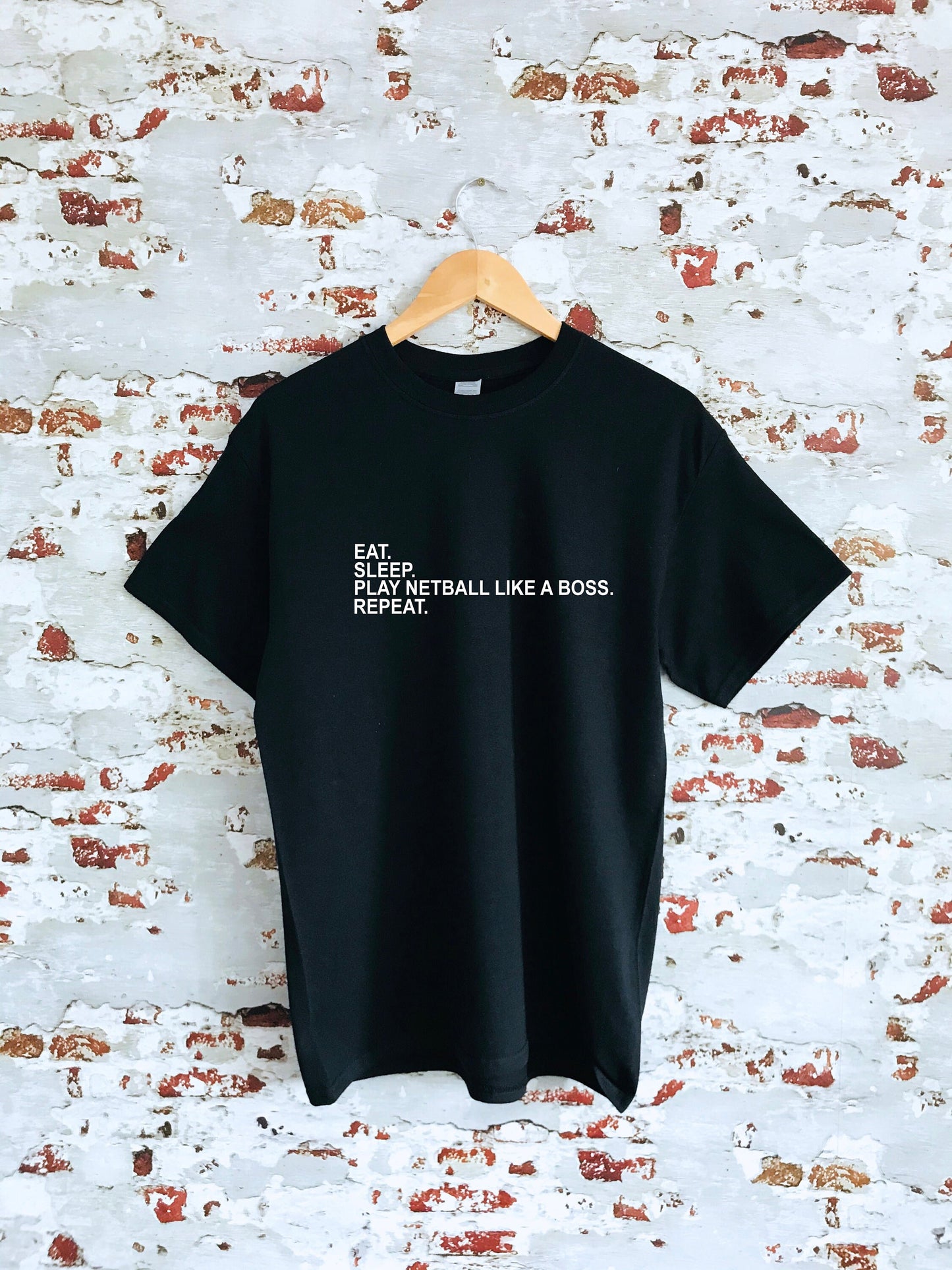 Play Netball like a boss & repeat print T-shirt, unisex, multiple sizes and colours, mens and womens top