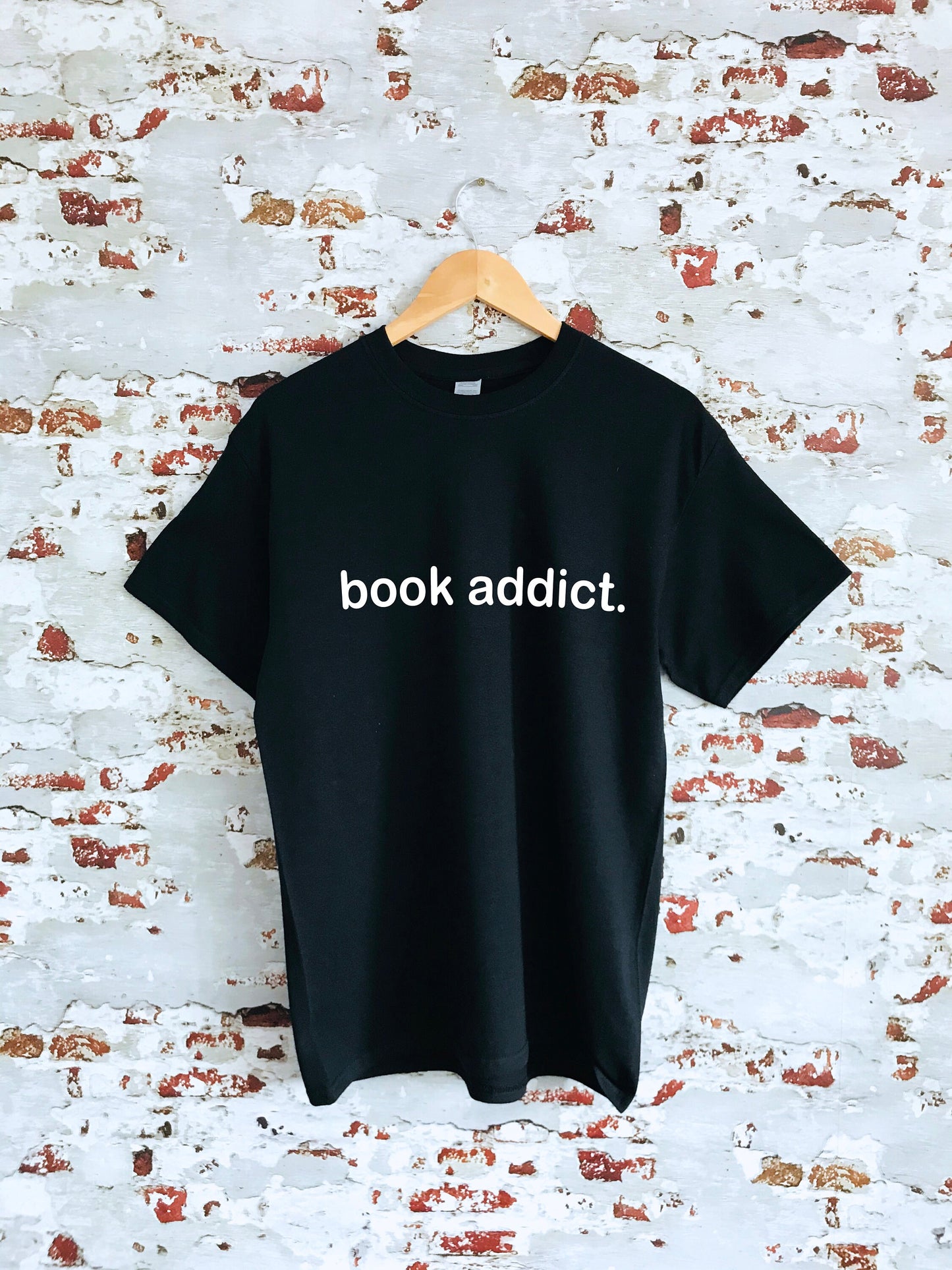 book addict slogan T-shirt, unisex & womens sizes, multiple colour shirts, book lover gift, book tshirt, literature, reading, me time tee