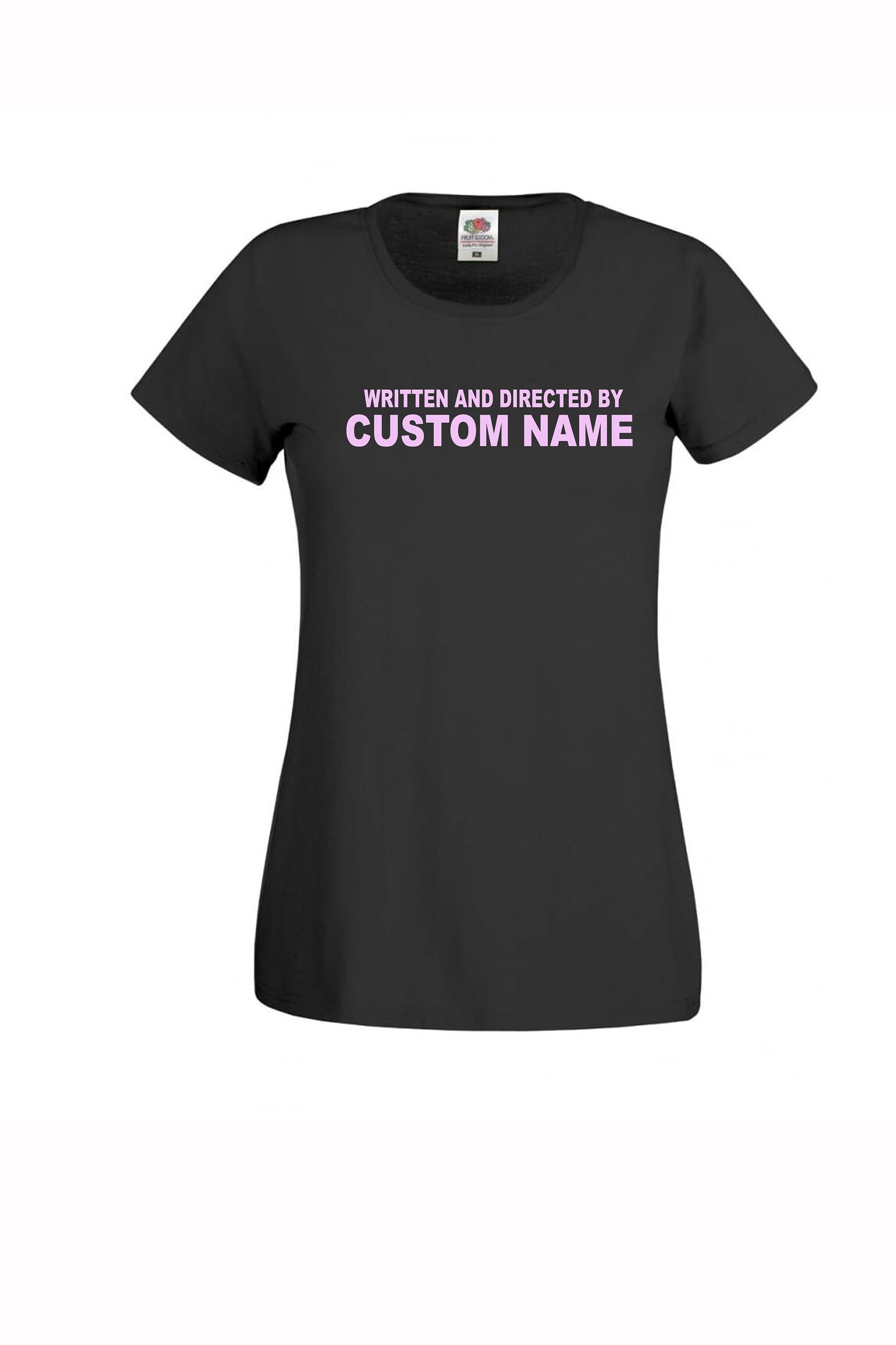 Directed by Custom name T-shirt, multiple colour tees, mens and womens sizes, movie clothing, film school, director, custom print gift idea