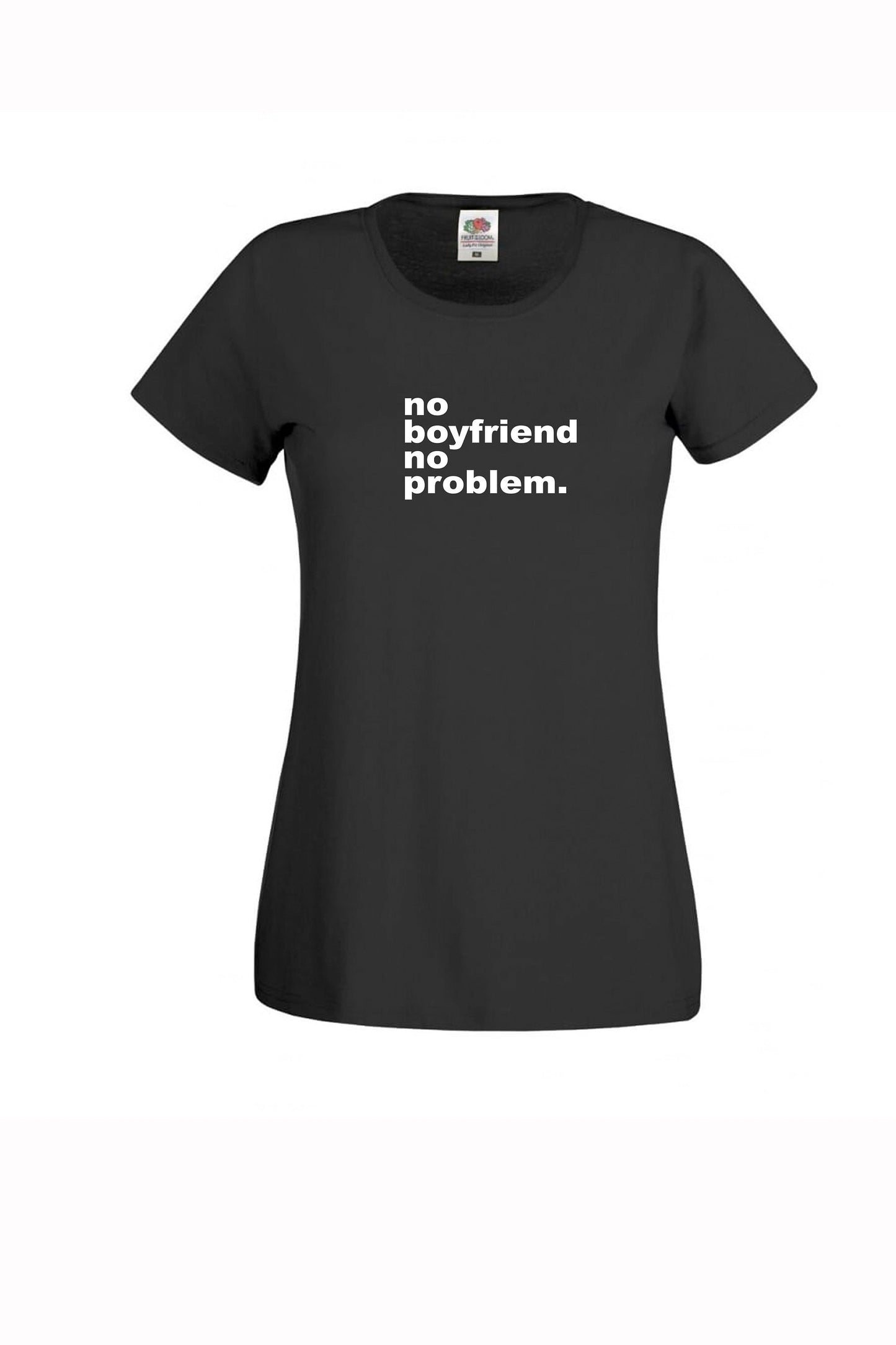 No boyfriend no problem print Unisex T-shirt, feminist, multiple colours & sizes, breakup gift, minimalist, independent woman, Insta shirt.