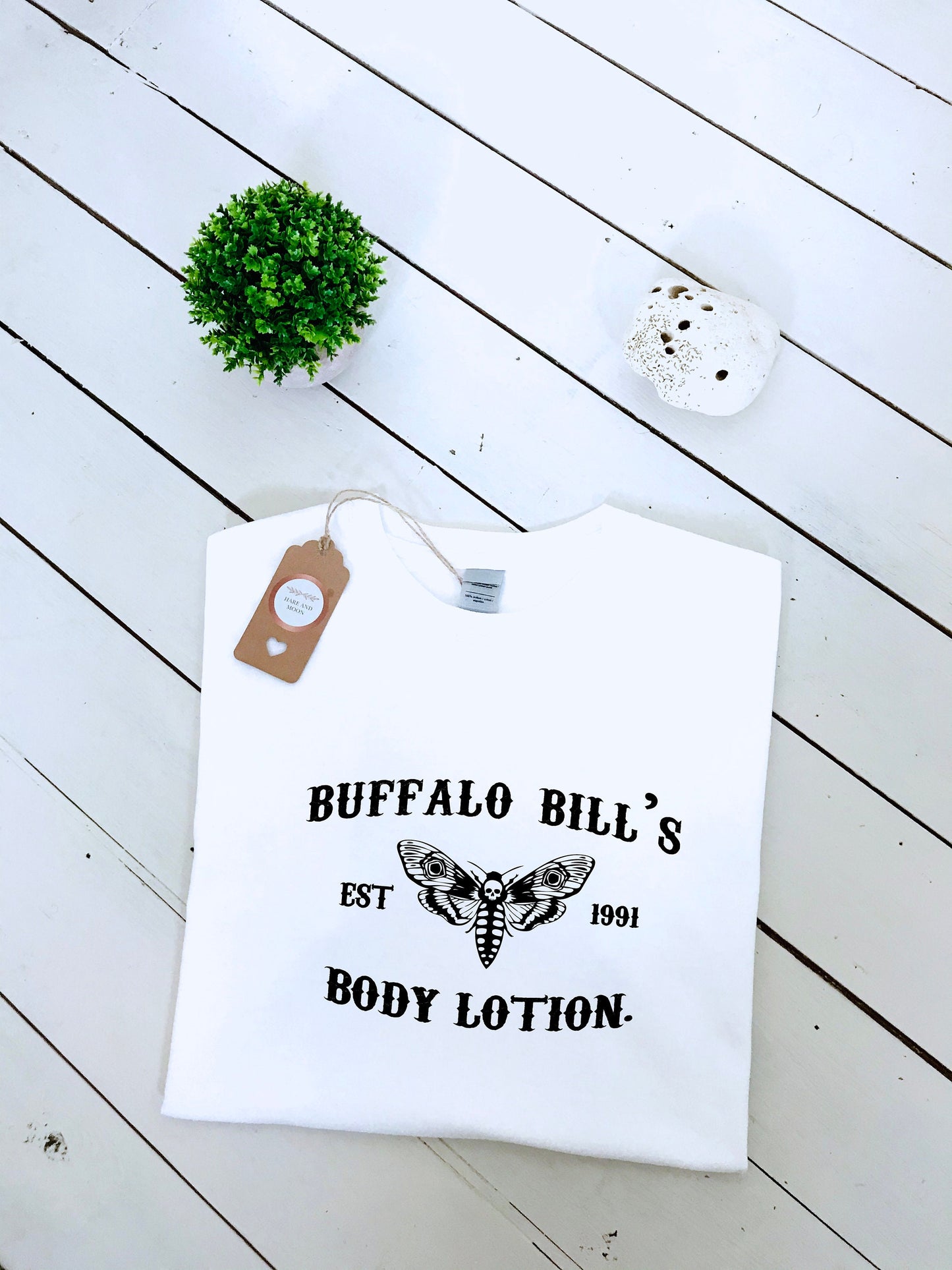Buffalo Bill's body lotion est 1991 print unisex T-shirt, halloween clothing, horror, halloween costume, women's sizes, horror fan, insta